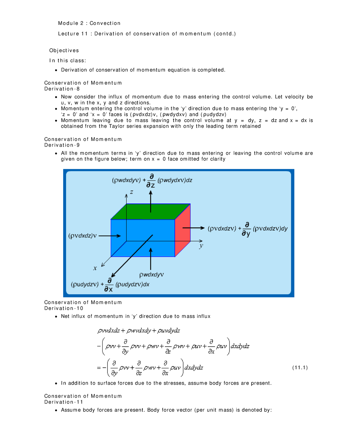 Lec11 - Heat Transfer - M O D U L E 2 : Co N V E C T I O N Le C T U R E ...