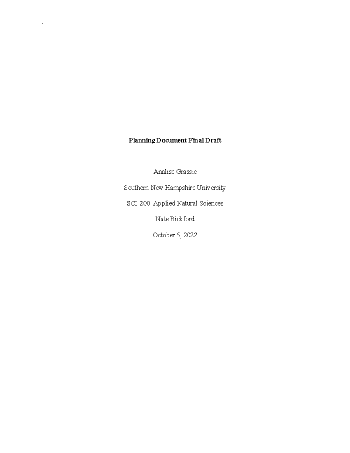 Planning Document Final Draft - Planning Document Final Draft Analise ...