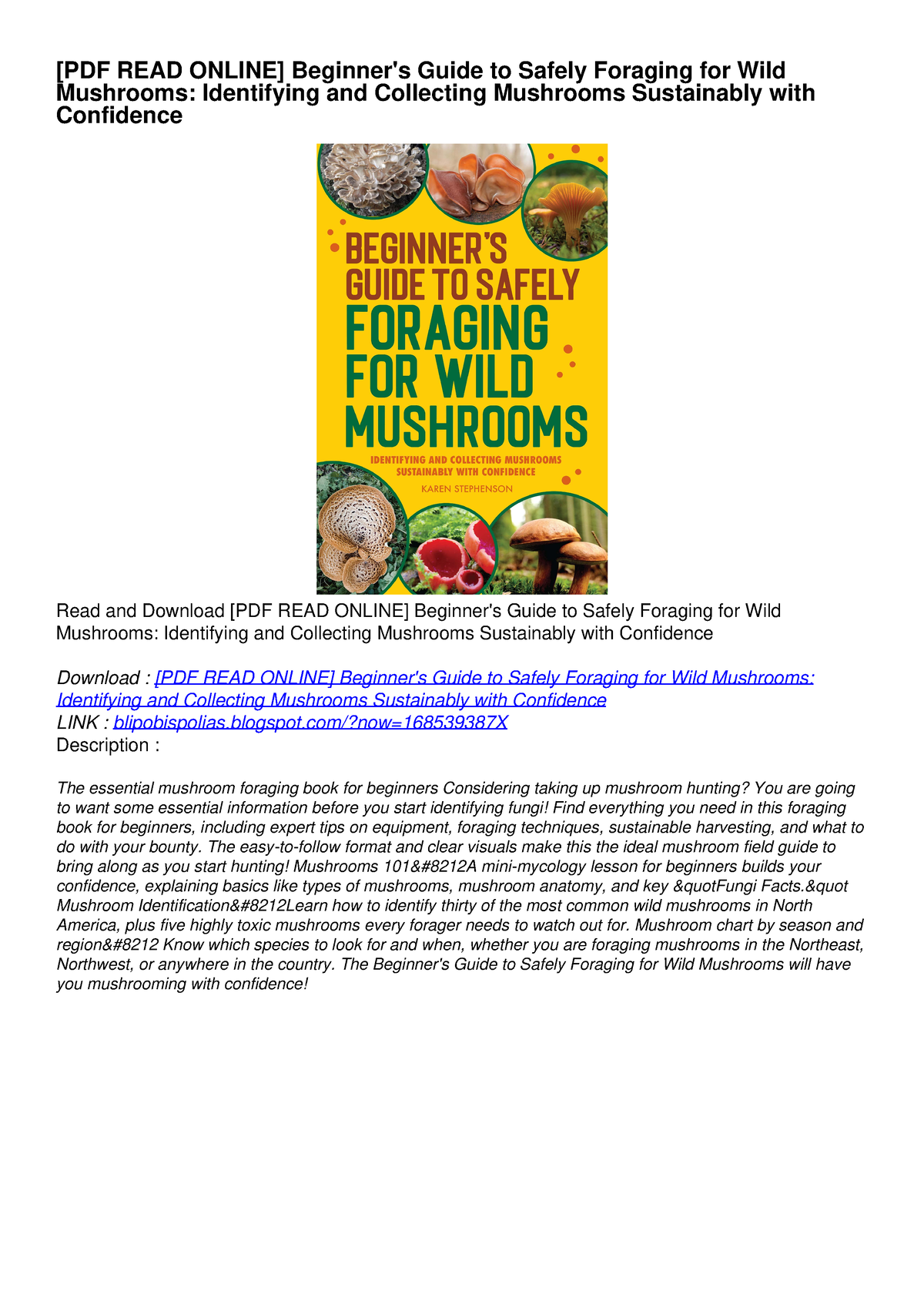 [PDF READ ONLINE] Beginner's Guide To Safely Foraging For Wild ...