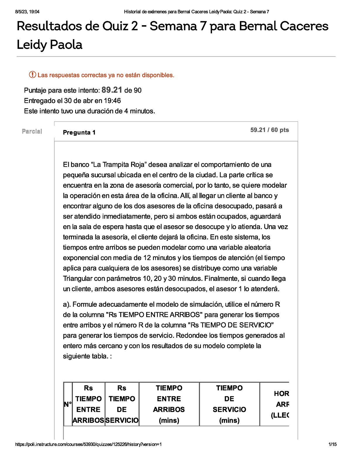 Resultados De Quiz 2 - Semana 7 - Simulación Gerencial - Studocu