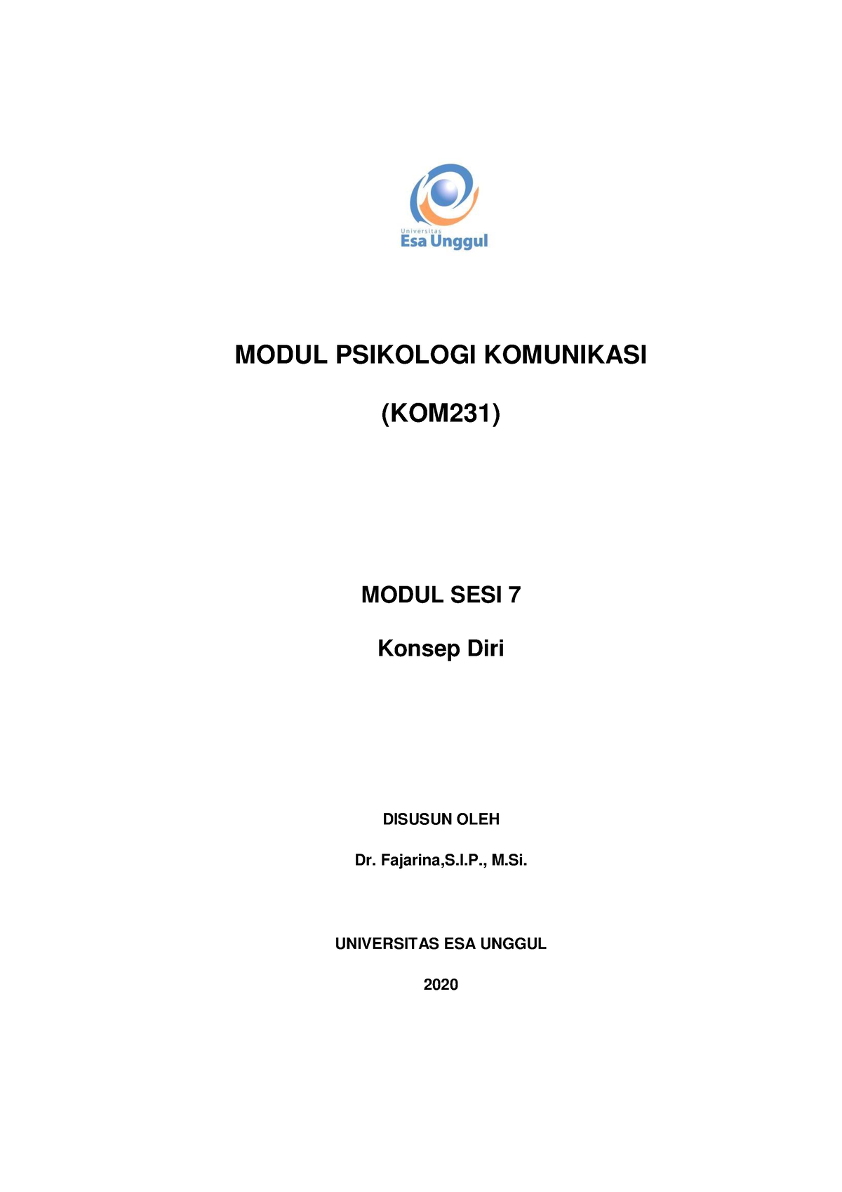 Modul Psikom Pertemuan 7 - MODUL PSIKOLOGI KOMUNIKASI (KOM231) MODUL ...