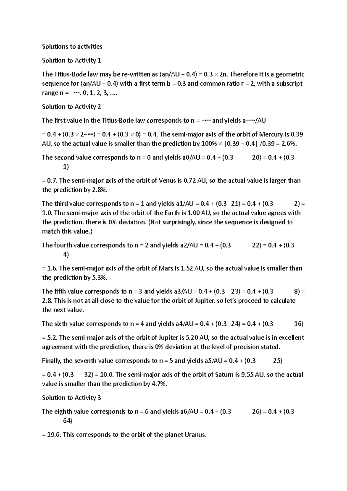 Topic 7 - Part 3 - Solutions To Activities Solution To Activity 1 The ...