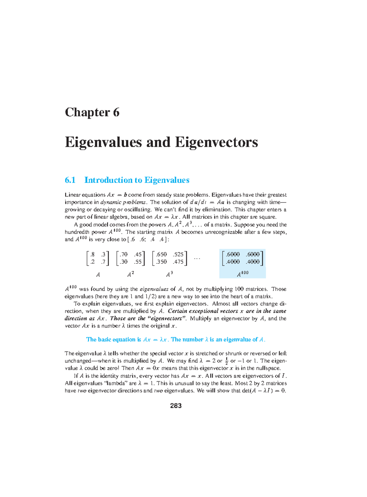 Materi Eigenvalues And Eigen Vectors - Chapter 6 Eigenvalues And ...