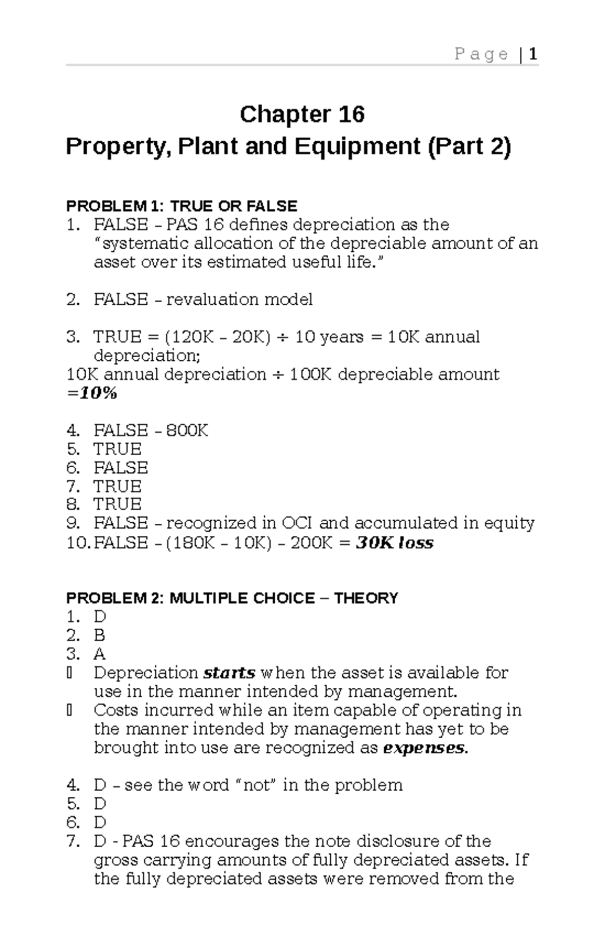 Ppe Part 2 Chapter 16 Lecture Notes 1 2 Chapter 16 Property Plant And Equipment Part 2