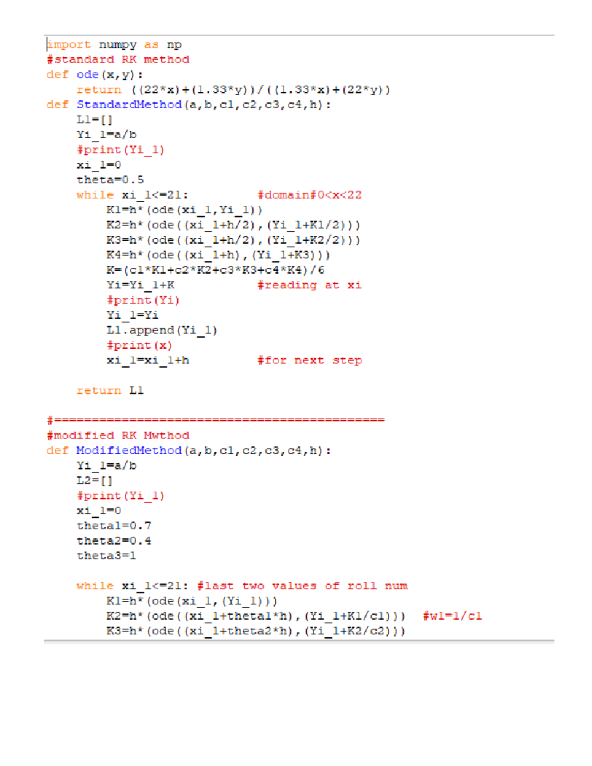 Modified RK method with Python - Numerical Methods - Studocu