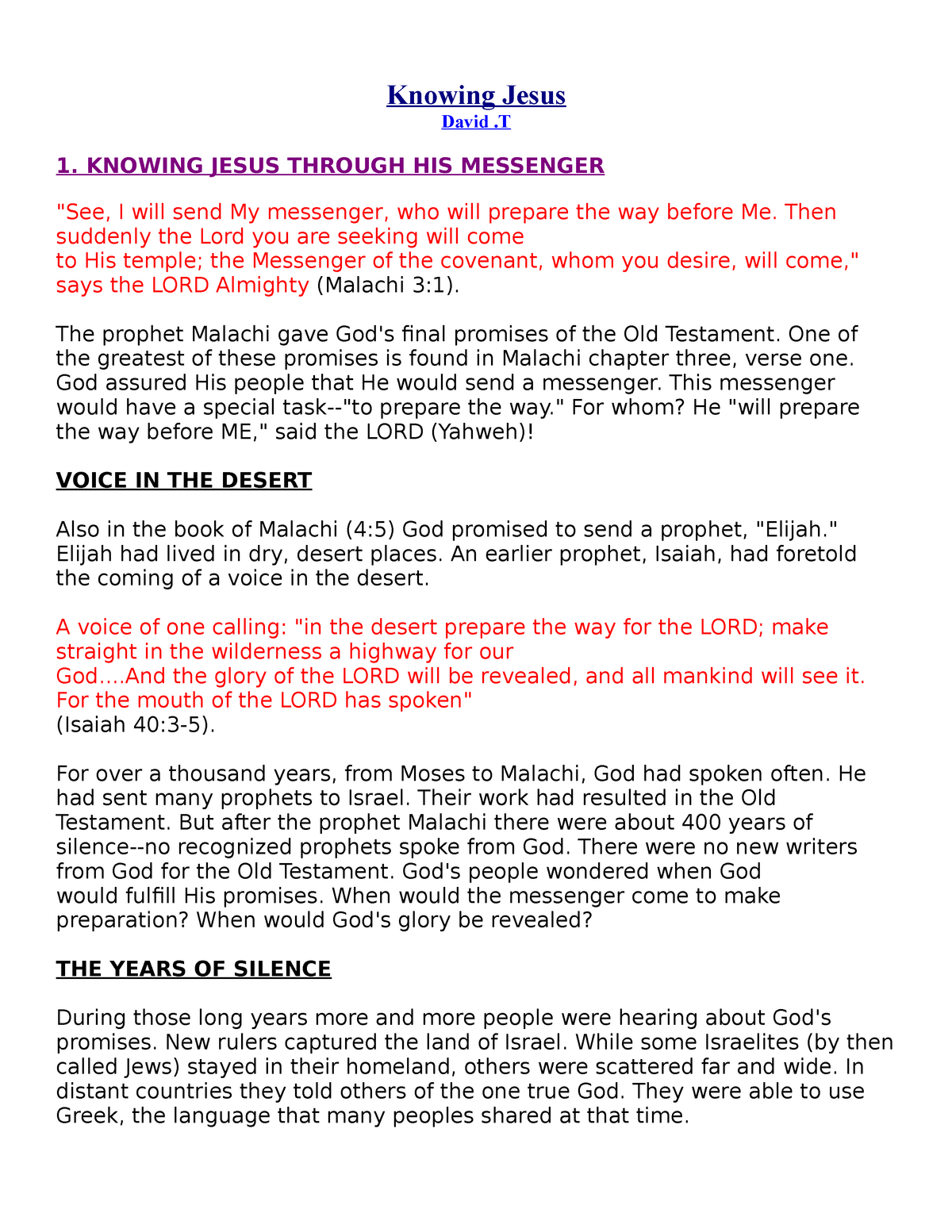 Th3 Lecture Knowing Jesus Knowing Jesus David T 1 Knowing Jesus