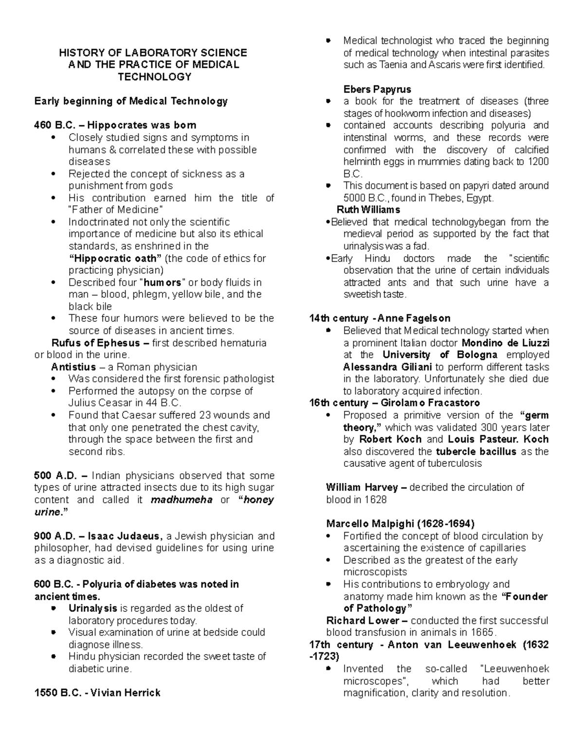 History Of Laboratory Science