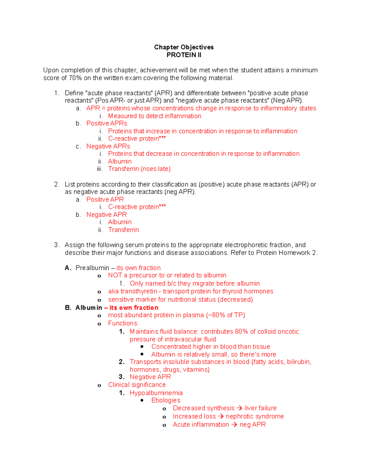 Protein II Obj Student - Chapter Objectives PROTEIN II Upon completion ...