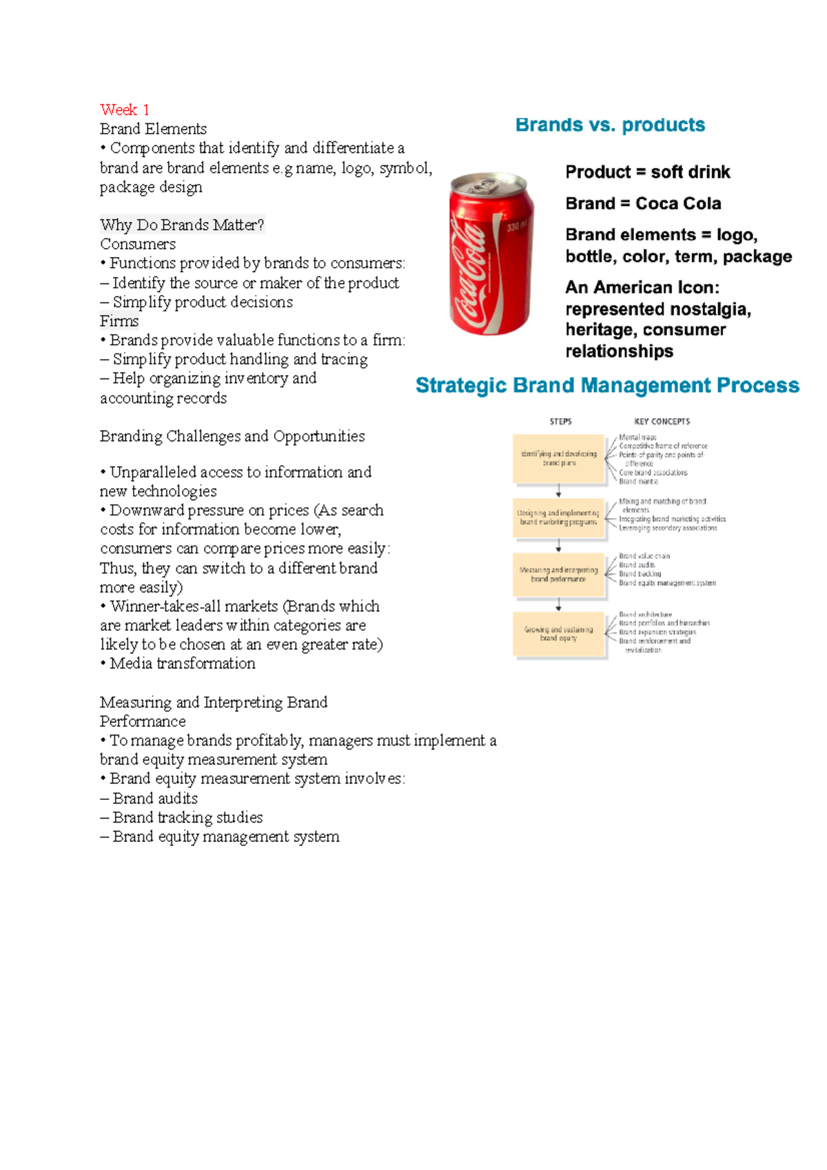 Notes - Week 1 Brand Elements Components that identify and ...