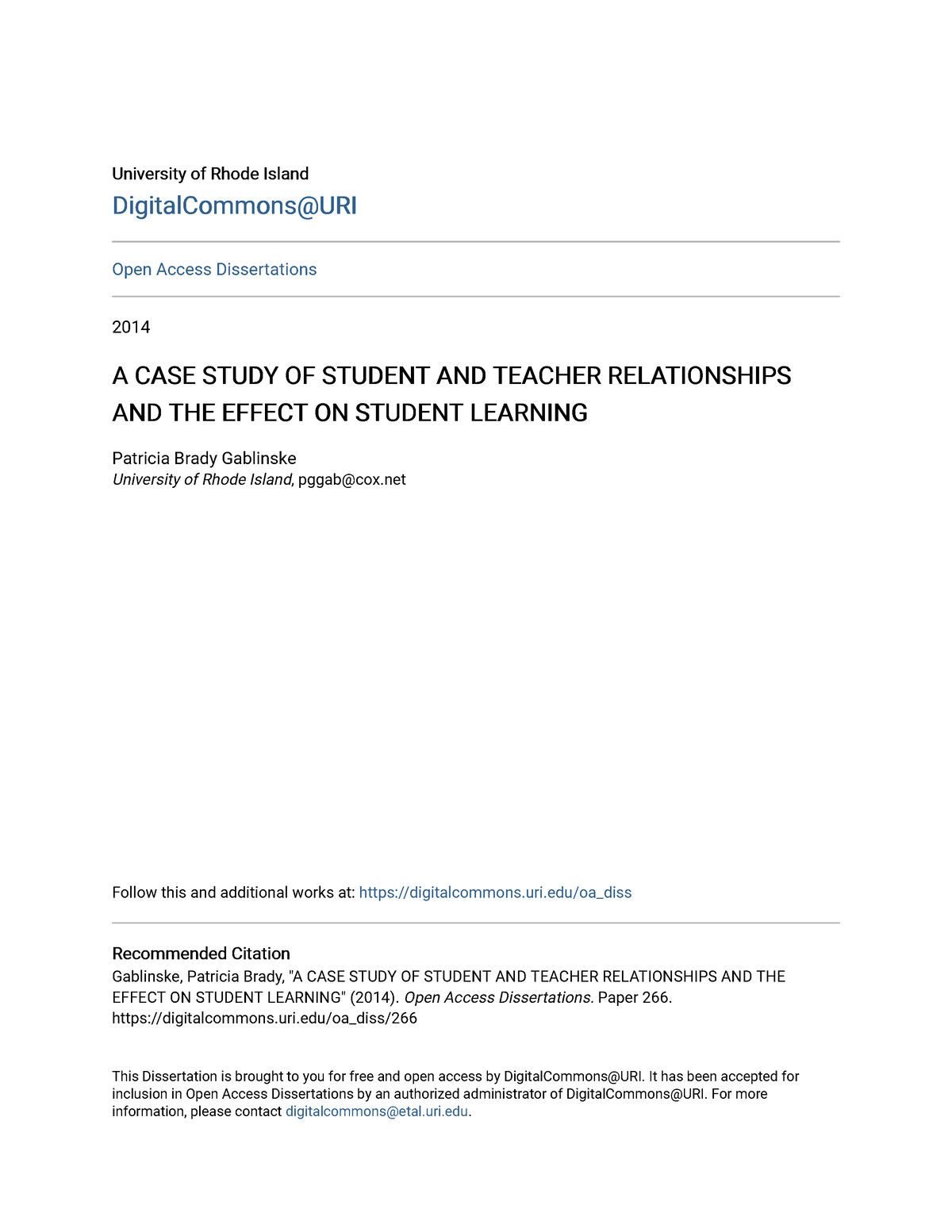 importance of teacher case study