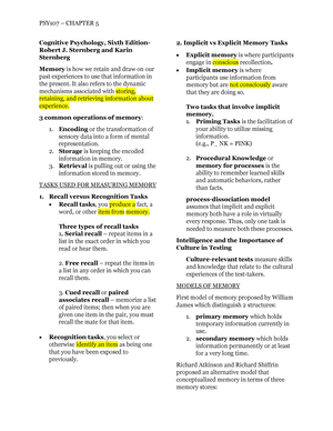 Chapter 1 Cognitive Psychology summary - CHAPTER 1: Introduction to ...