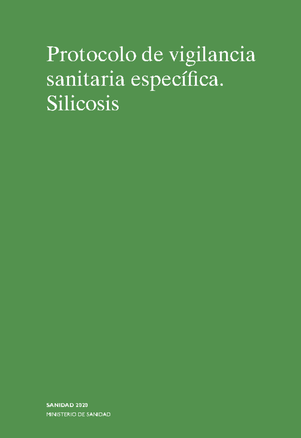 Silicosis DE SALUD CONCEPTOS COMO SE PRODUCE - Protocolo De Vigilancia ...