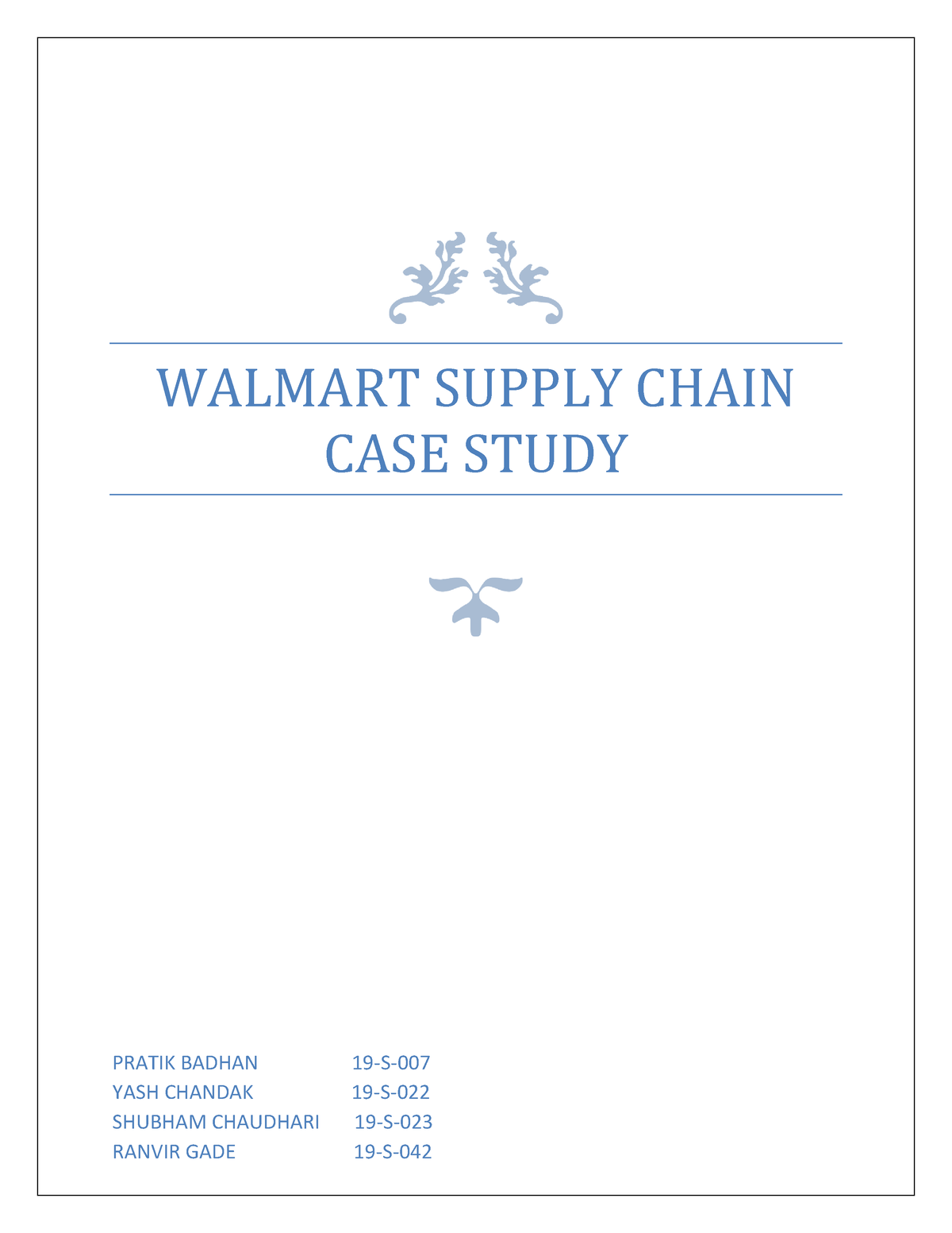 case study walmart supply chain