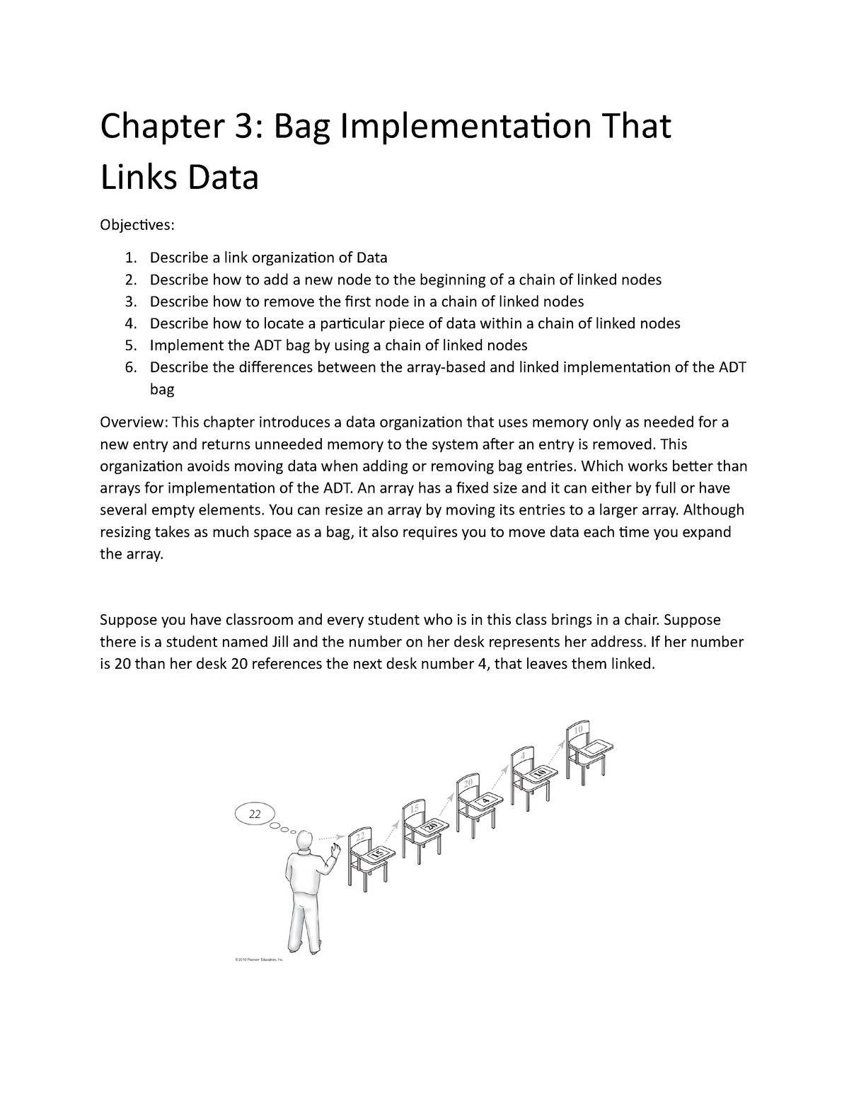 Chapter 3 Lecture notes 12 Chapter 3 Bag Implementation That Links Data Objectives