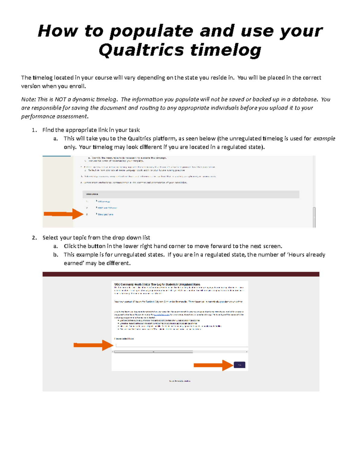 Howtopopulateanduseyourqualtricstimelog How to populate and use your Qualtrics timelog