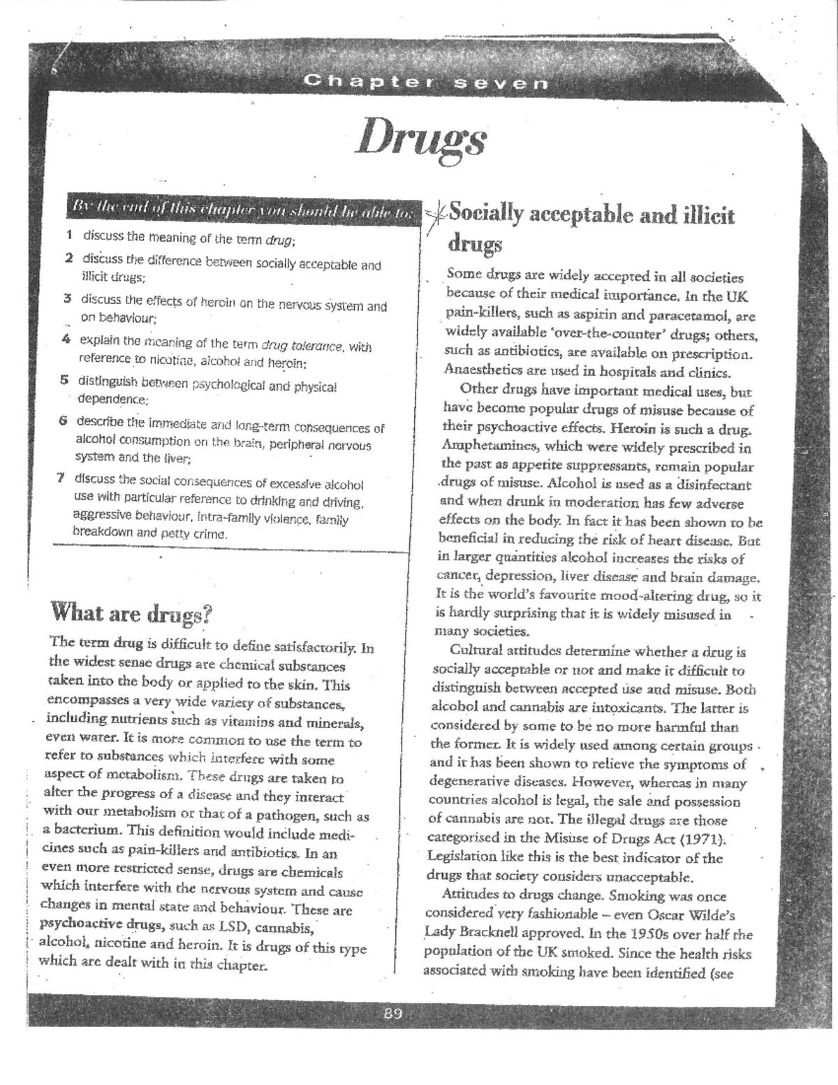 Handout - Drugs & Substance Abuse - CPE Unit 2 IT - Studocu