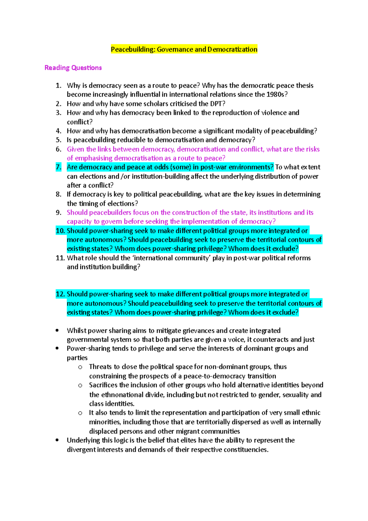 LT W8 Peacebuilding And Democratization - Peacebuilding: Governance And ...