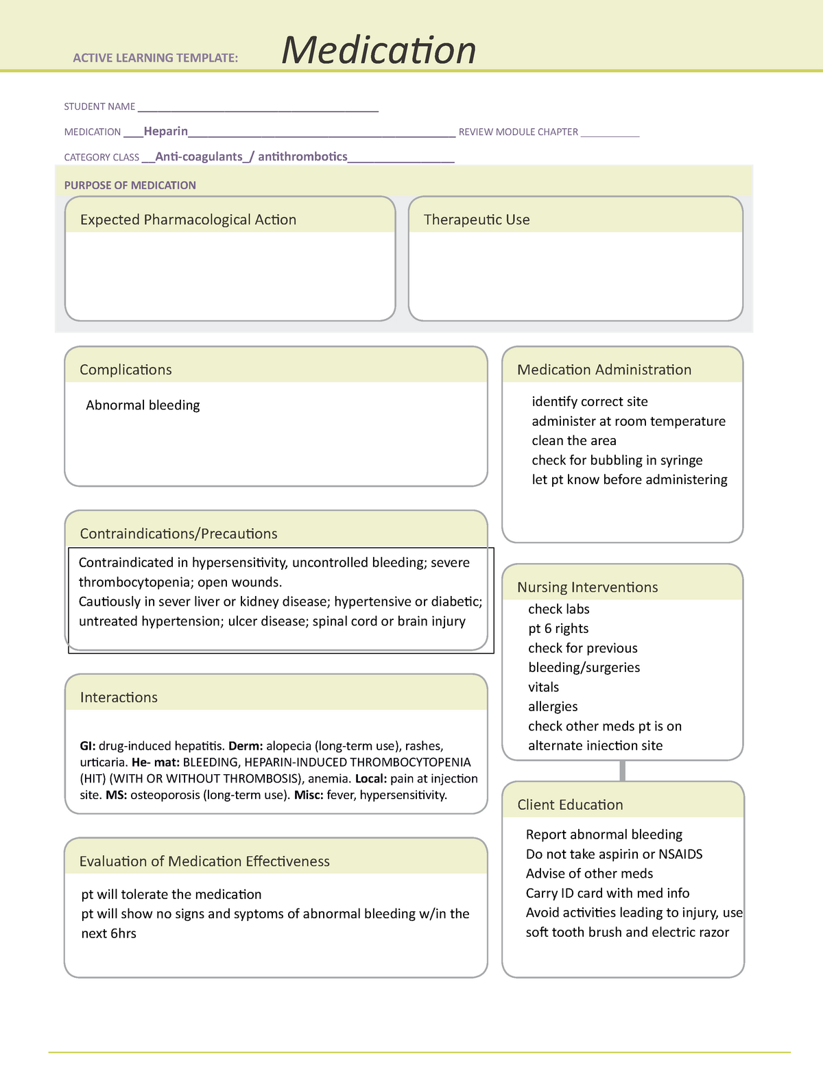 heparin-ati-medication-sheet-student-name-medication