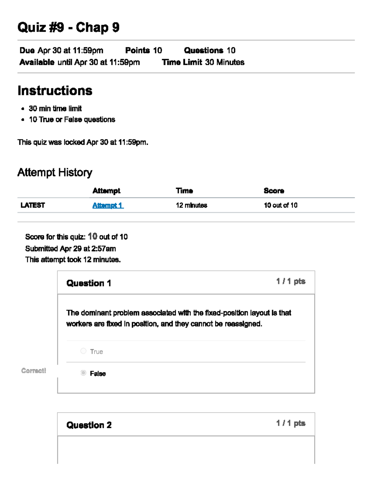 Quiz #9 - Chap 9 - Quiz - BUS5 140 - Studocu