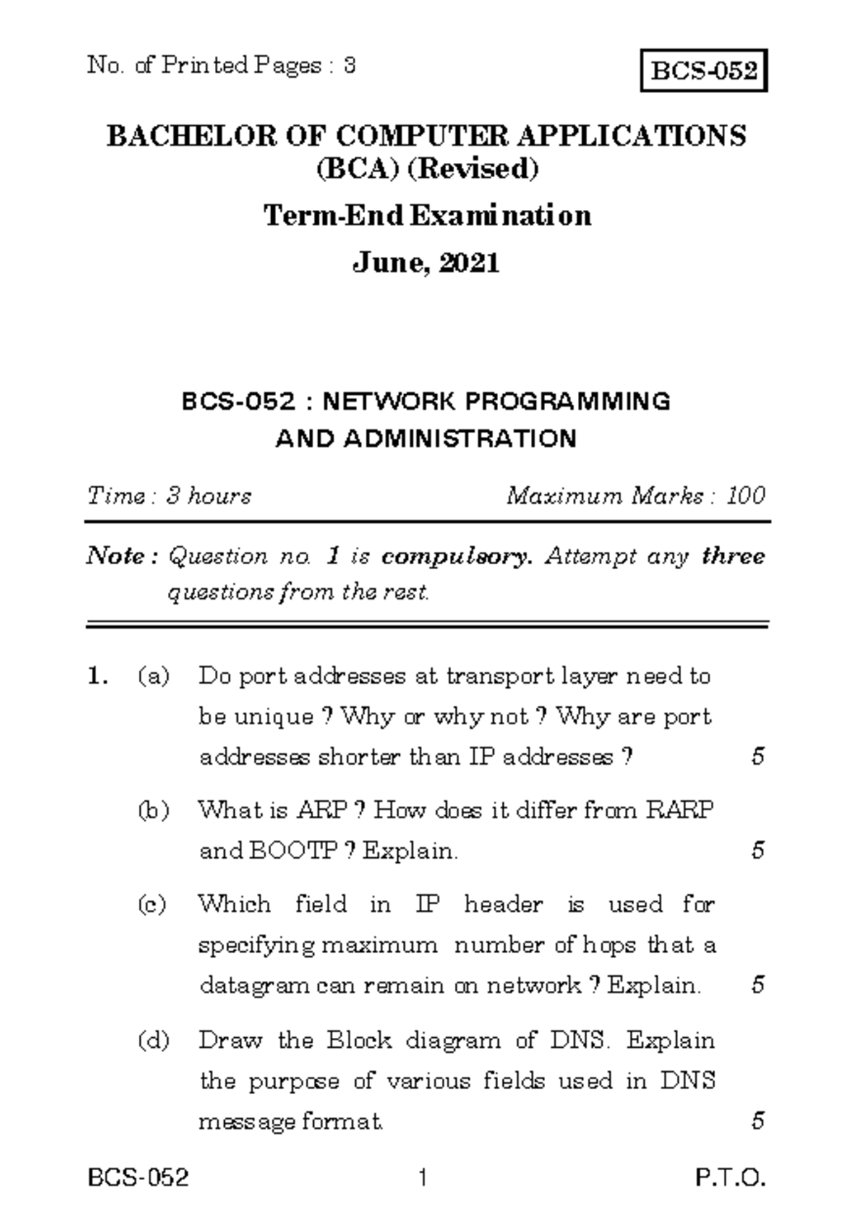 Bcs 52 June21 Assignments Bcs 052 1 Pt Bcs Bachelor Of Computer