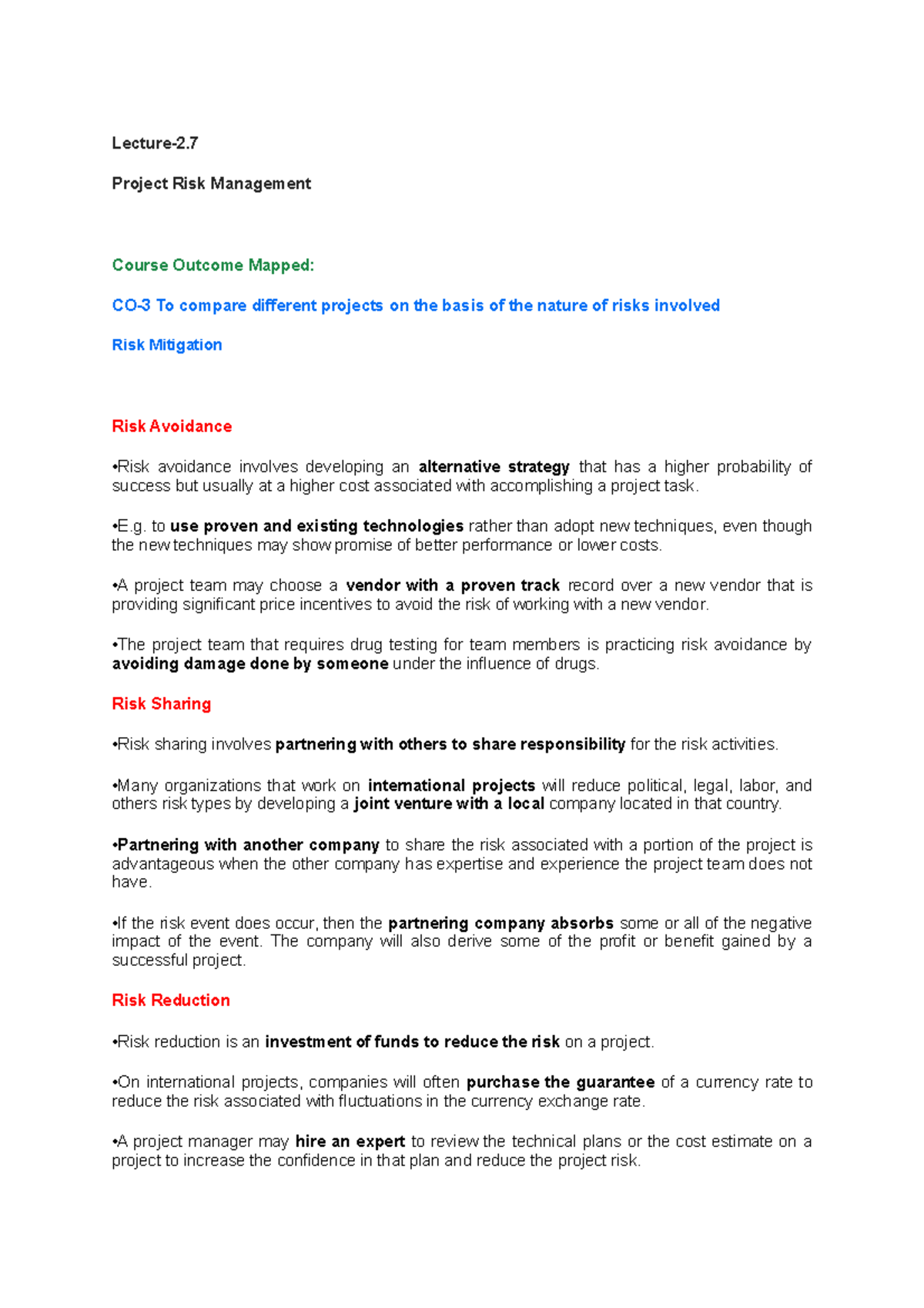 Lecture 2.7 - GREAT ON LEARNING - Lecture-2. Project Risk Management ...