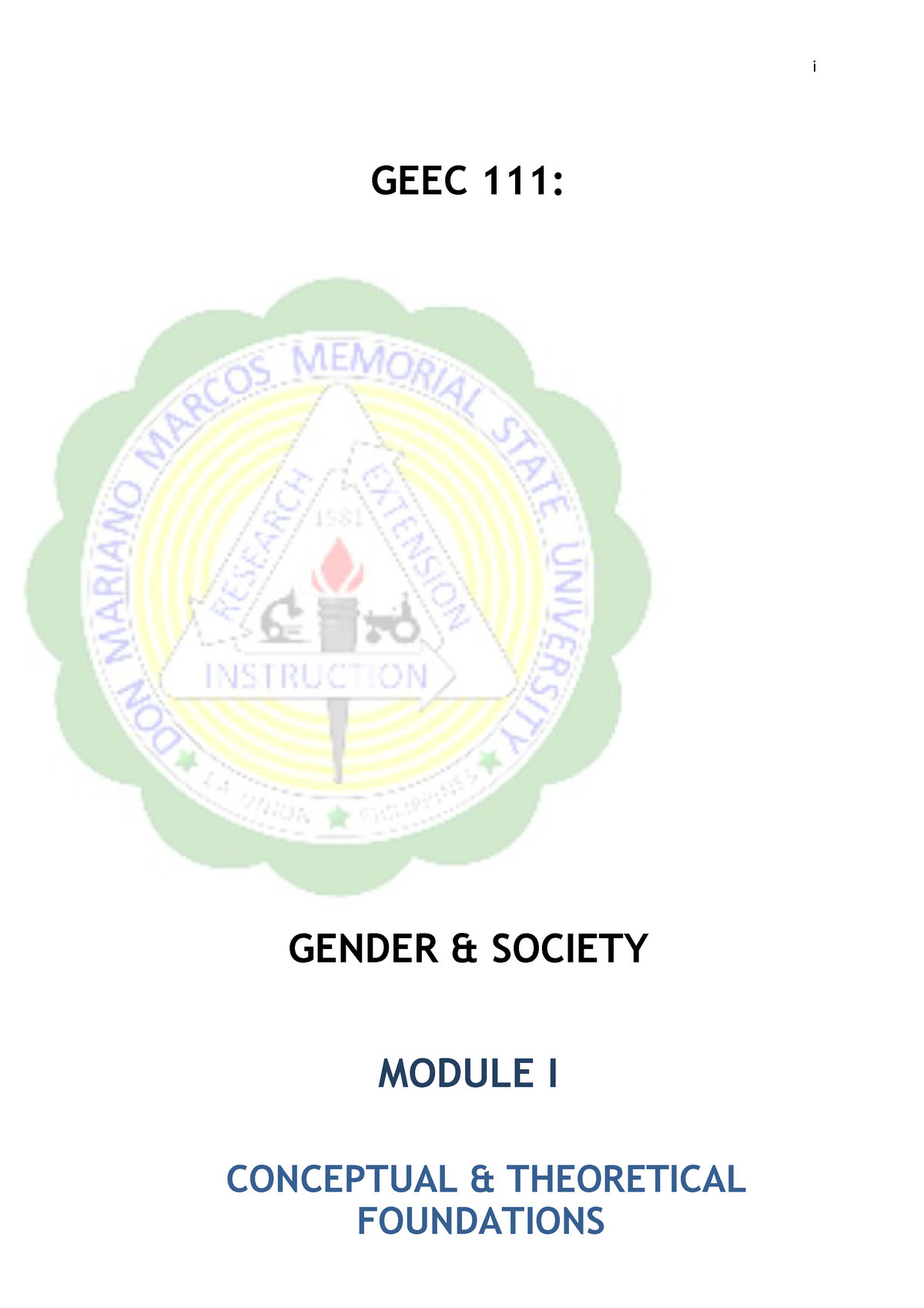 Gender AND Society - This Is A Module - I GEEC 111: GENDER & SOCIETY ...