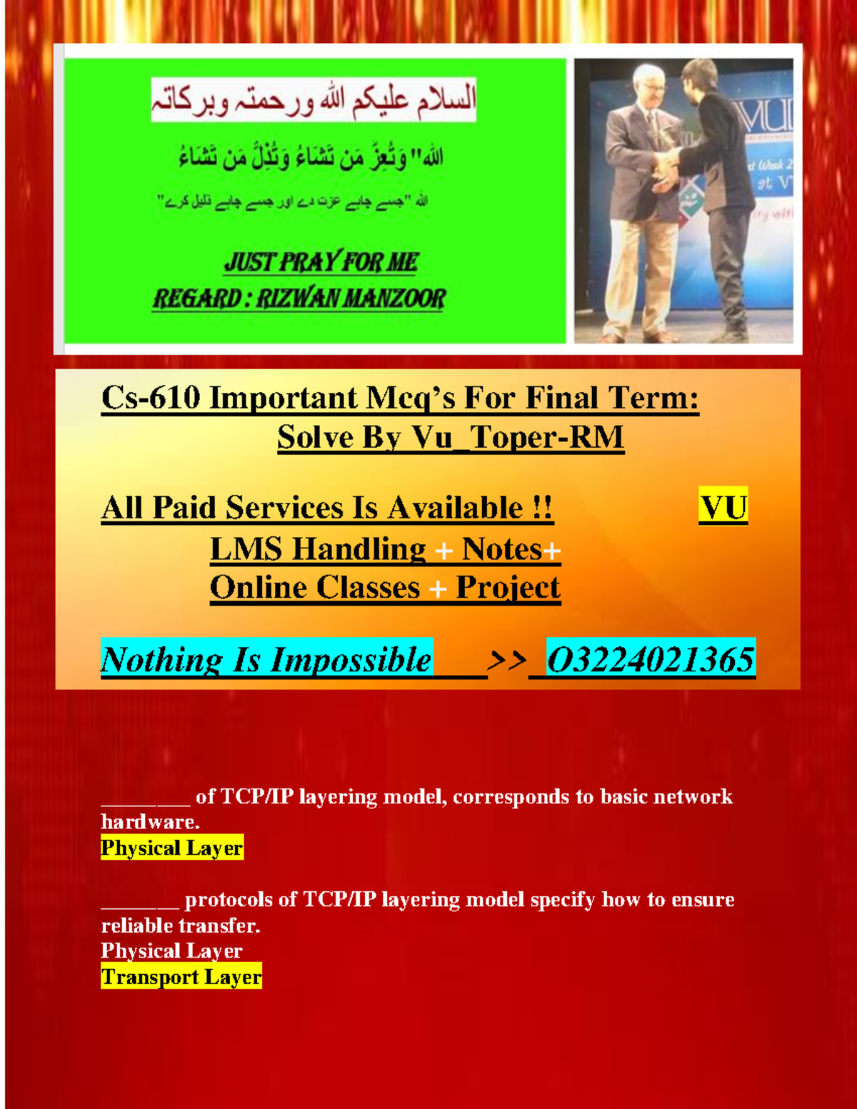 Cs Mcq S Final Term By Vu Topper Rm Cs Important Mcqs For