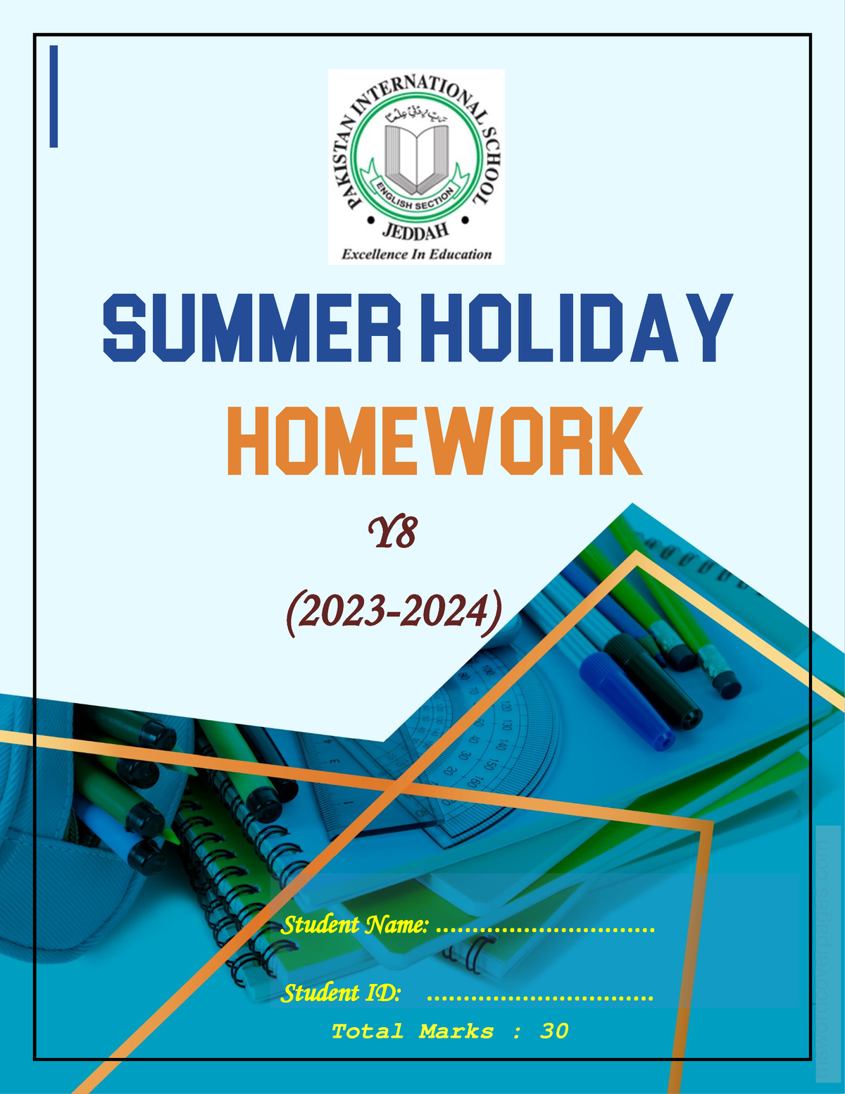 dharav high school holiday homework 2023