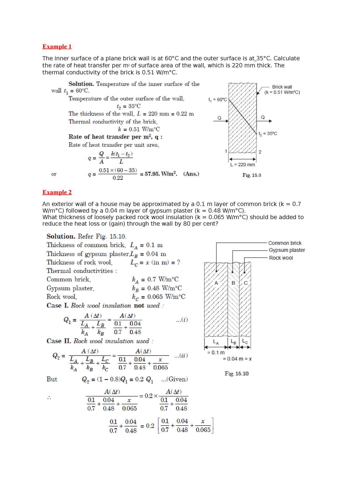 Convection, examples - Heat transfer - The inner surface of a plane ...