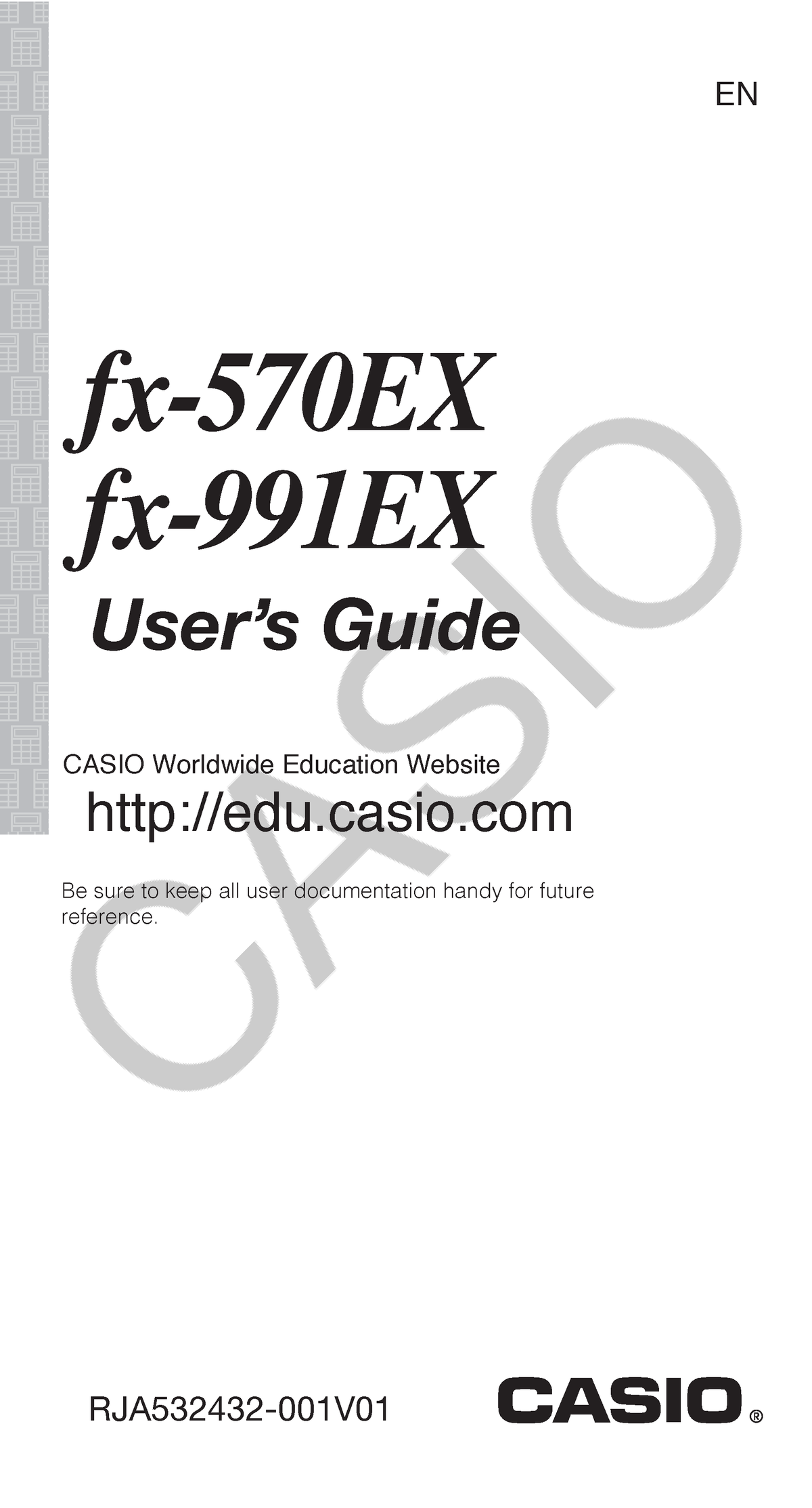 Fx-570 991EX EN - Manual - EN Fx-991EX Fx-570EX Edu.casio User’s Guide ...