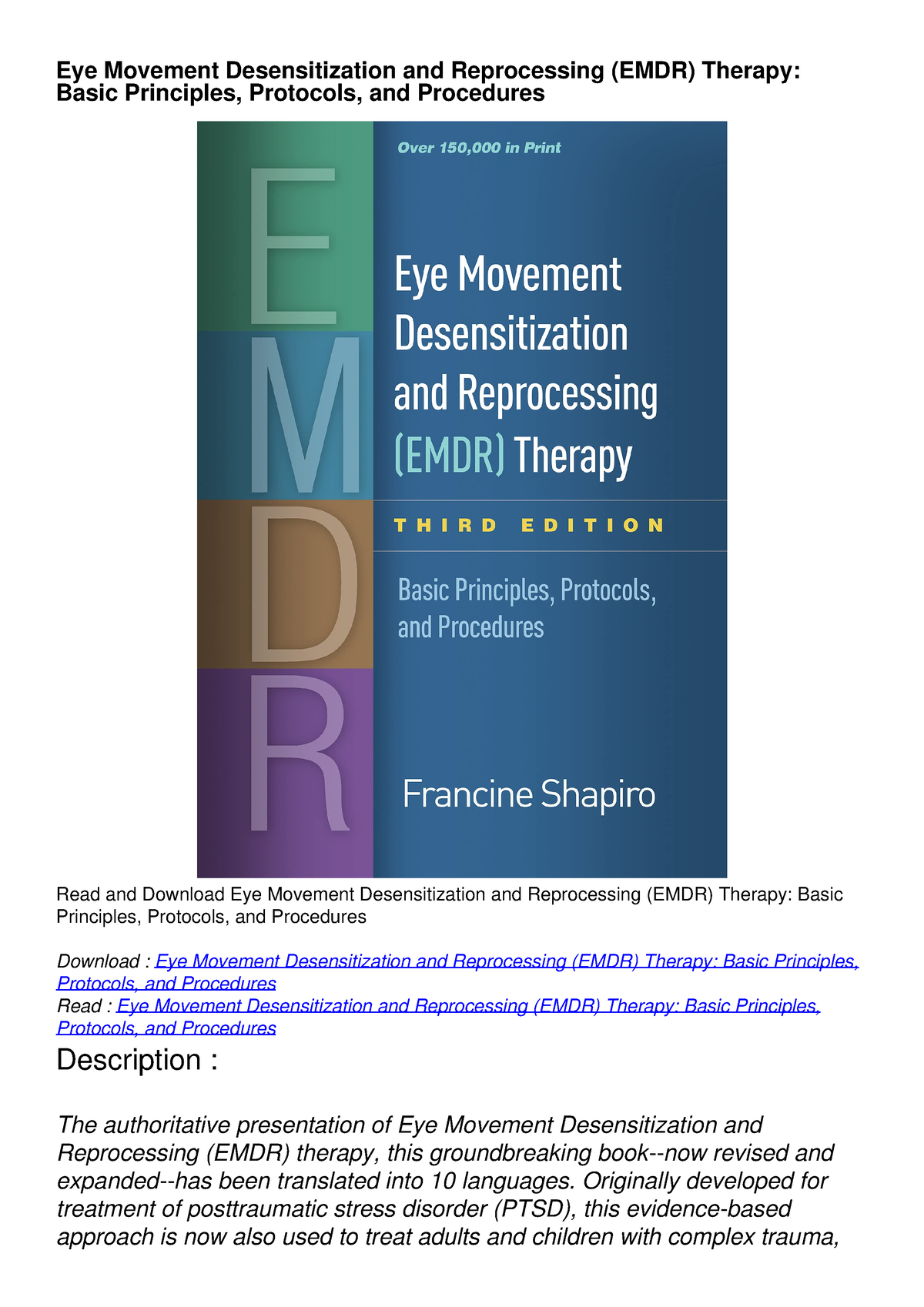 [READ DOWNLOAD] Eye Movement Desensitization And Reprocessing (EMDR ...