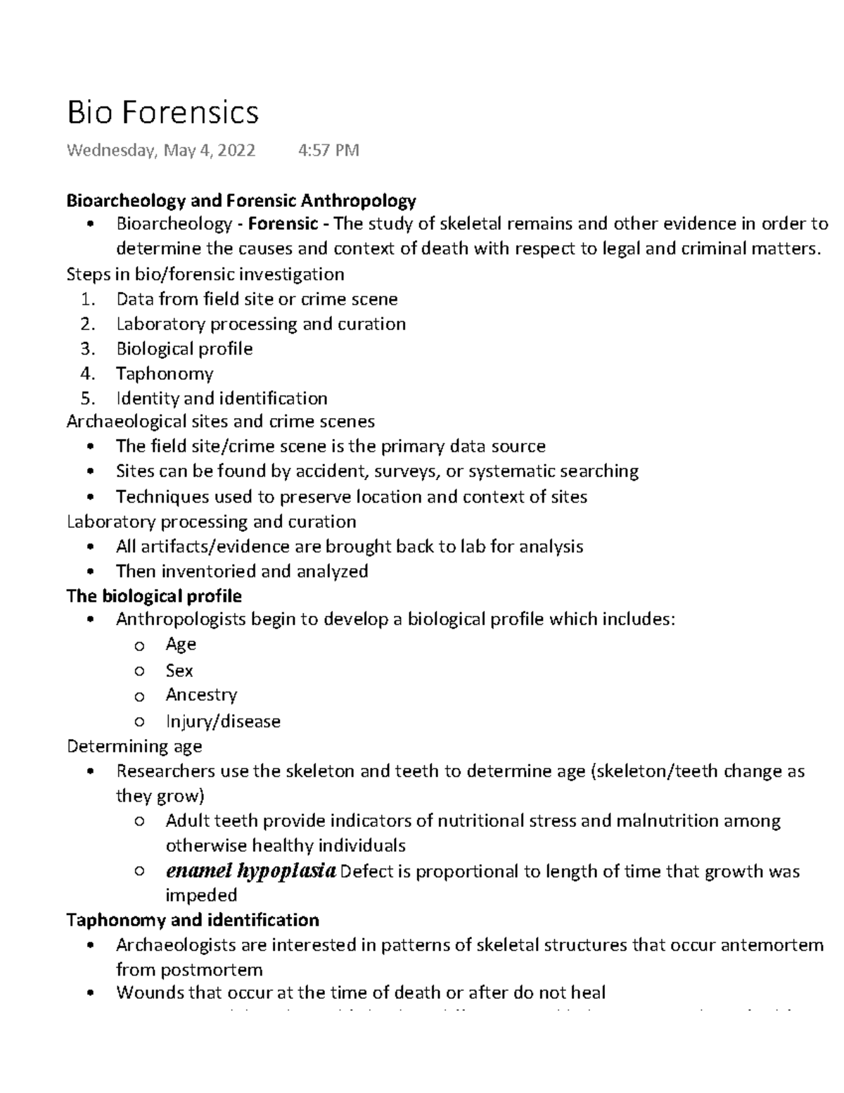 ANTH 196 14 - Biological Anthropology - Bioarcheology And Forensic ...