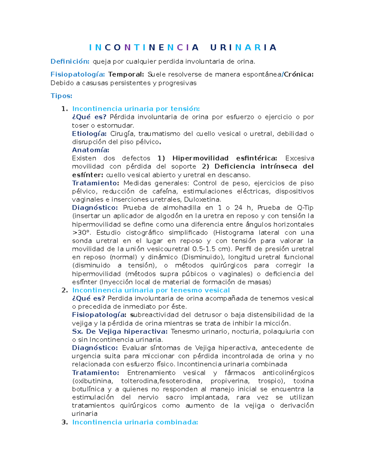 causas de la perdida de orina involuntaria