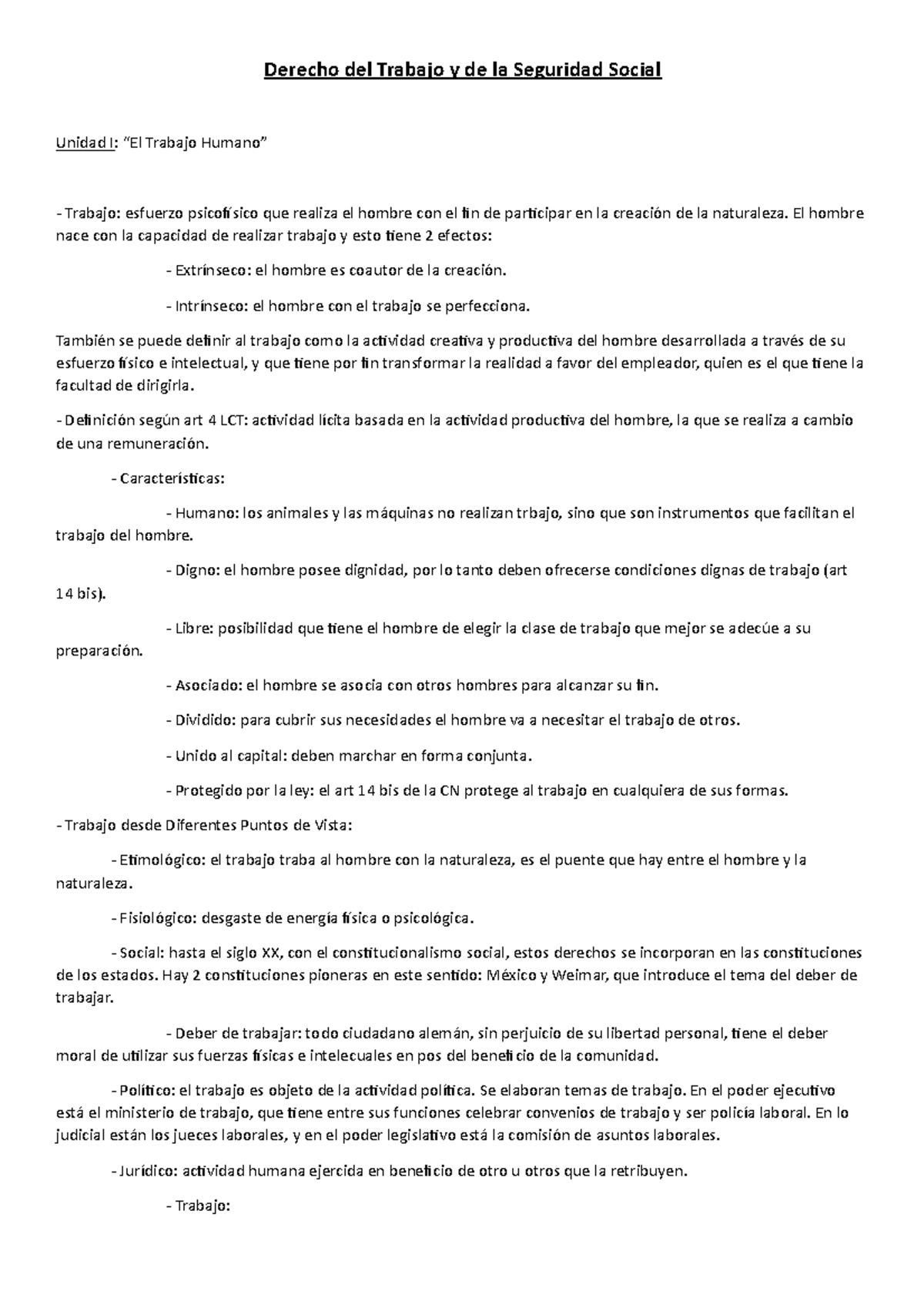 Derecho del Trabajo Resumen - Derecho del Trabajo y de la Seguridad ...