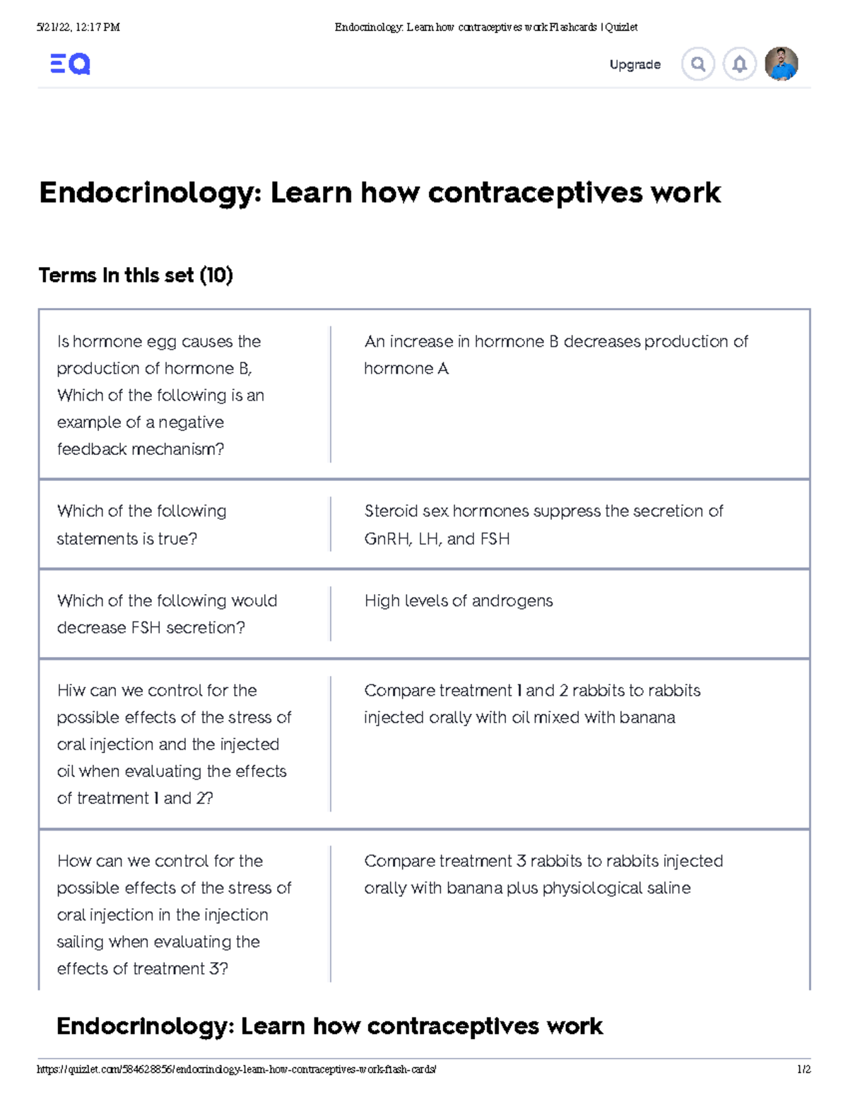 Endocrinology Learn how contraceptives work Flashcards Quizlet