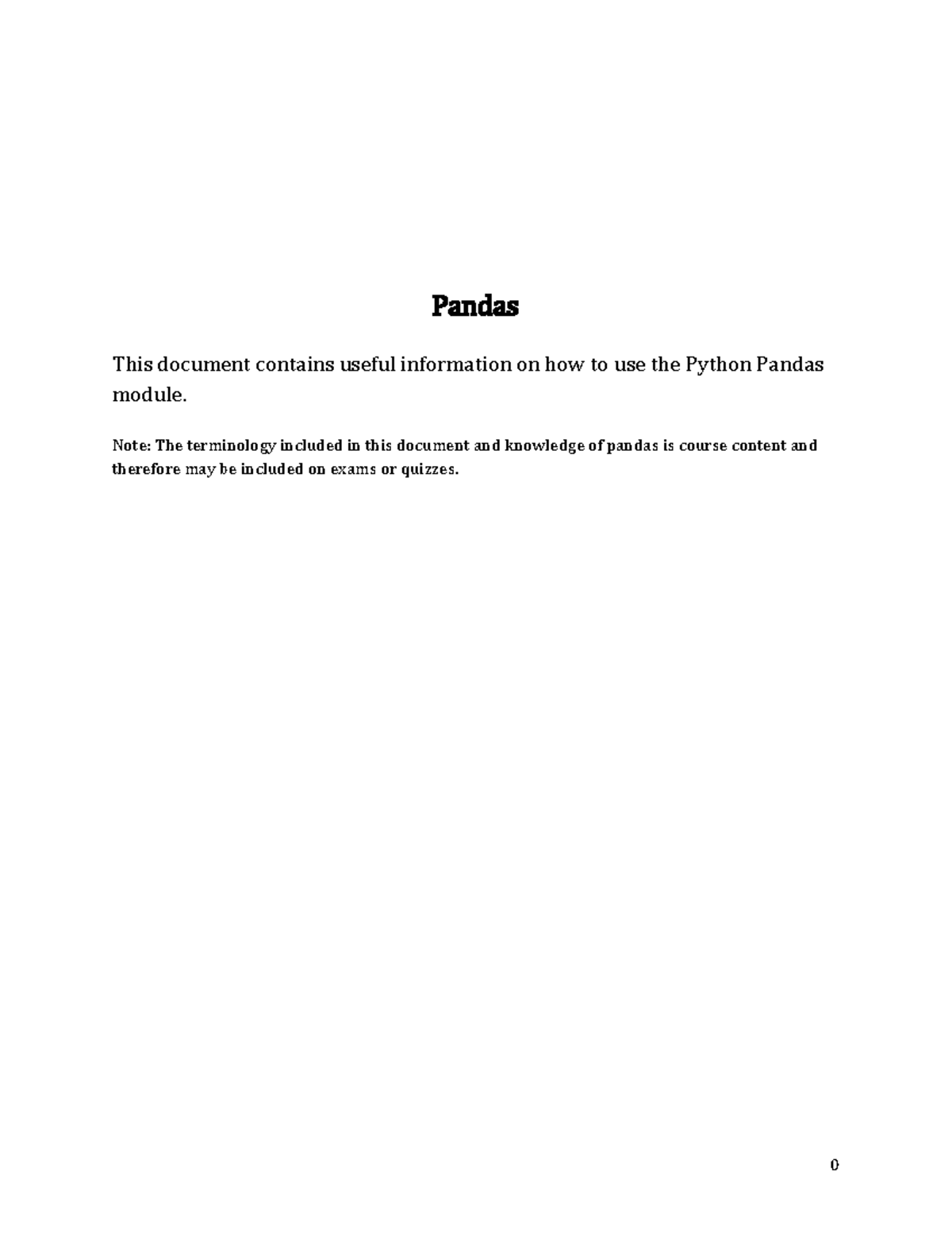 9 - Pandas - notes - Pandas This document contains useful information ...