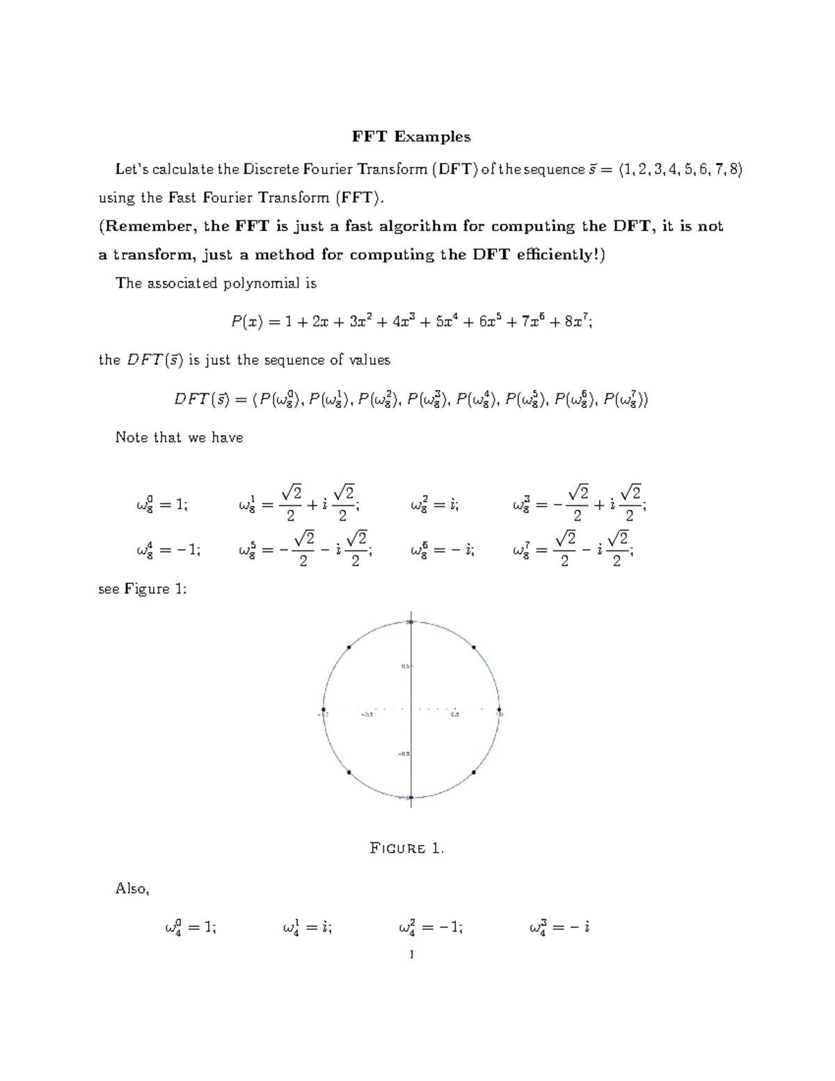 Example fast forward transfer - FFT Examples Let’s calculate the ...