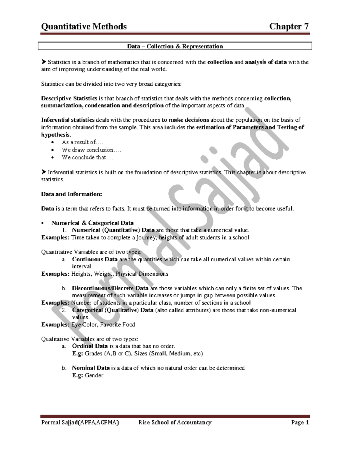 Chapter 7 Notes - Financial Accounting - ICMA Pakistan - Studocu