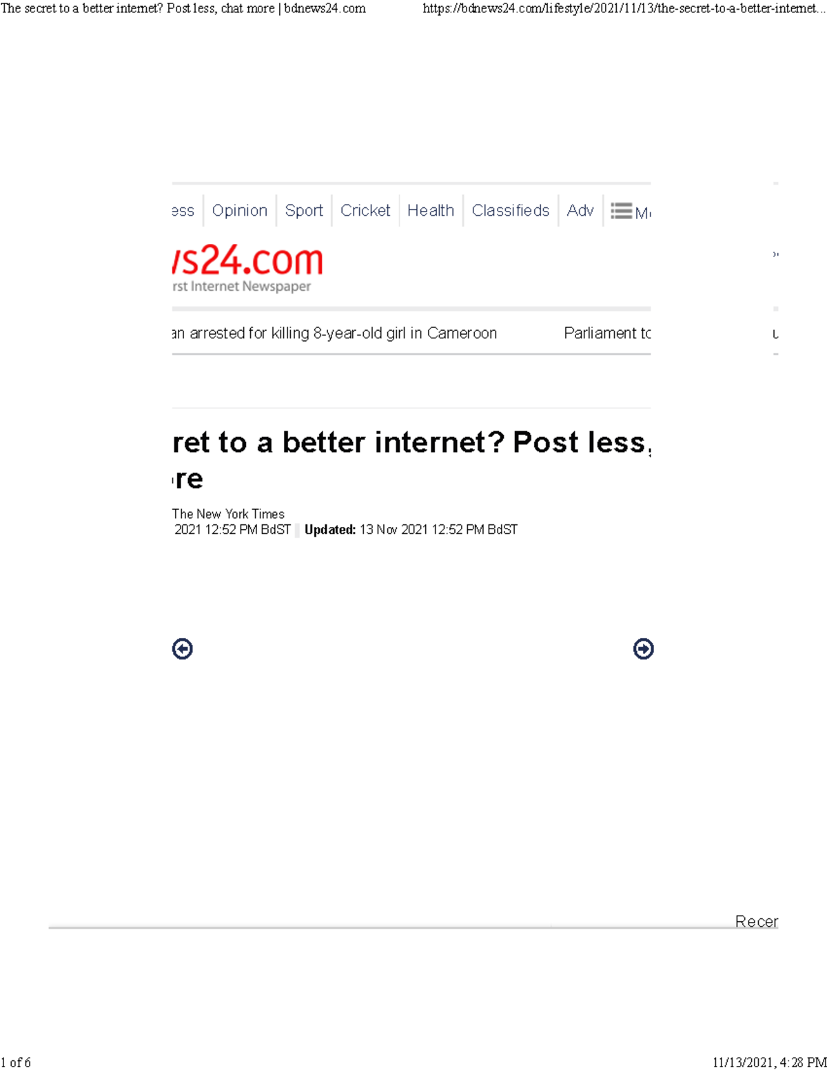 The secret to a better Post less, chat more bdnews 24 News