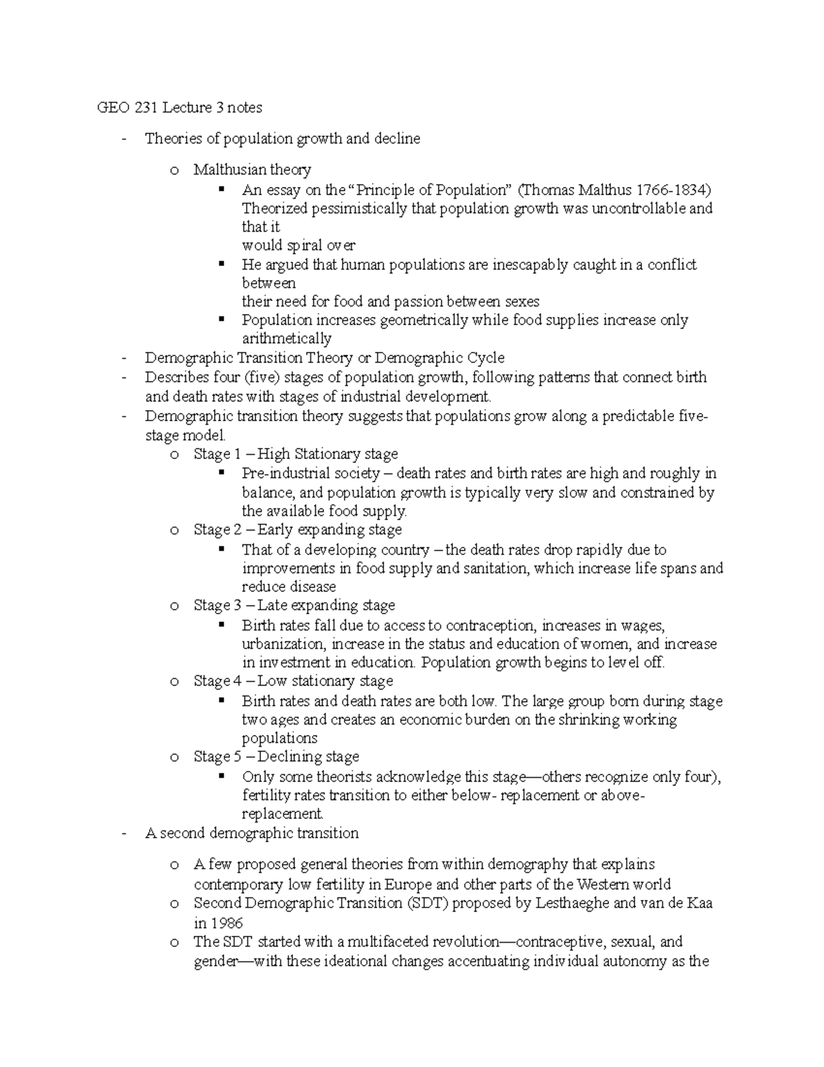 GEO 231 Lecture 3 notes - n/a - GEO 231 Lecture 3 notes Theories of ...