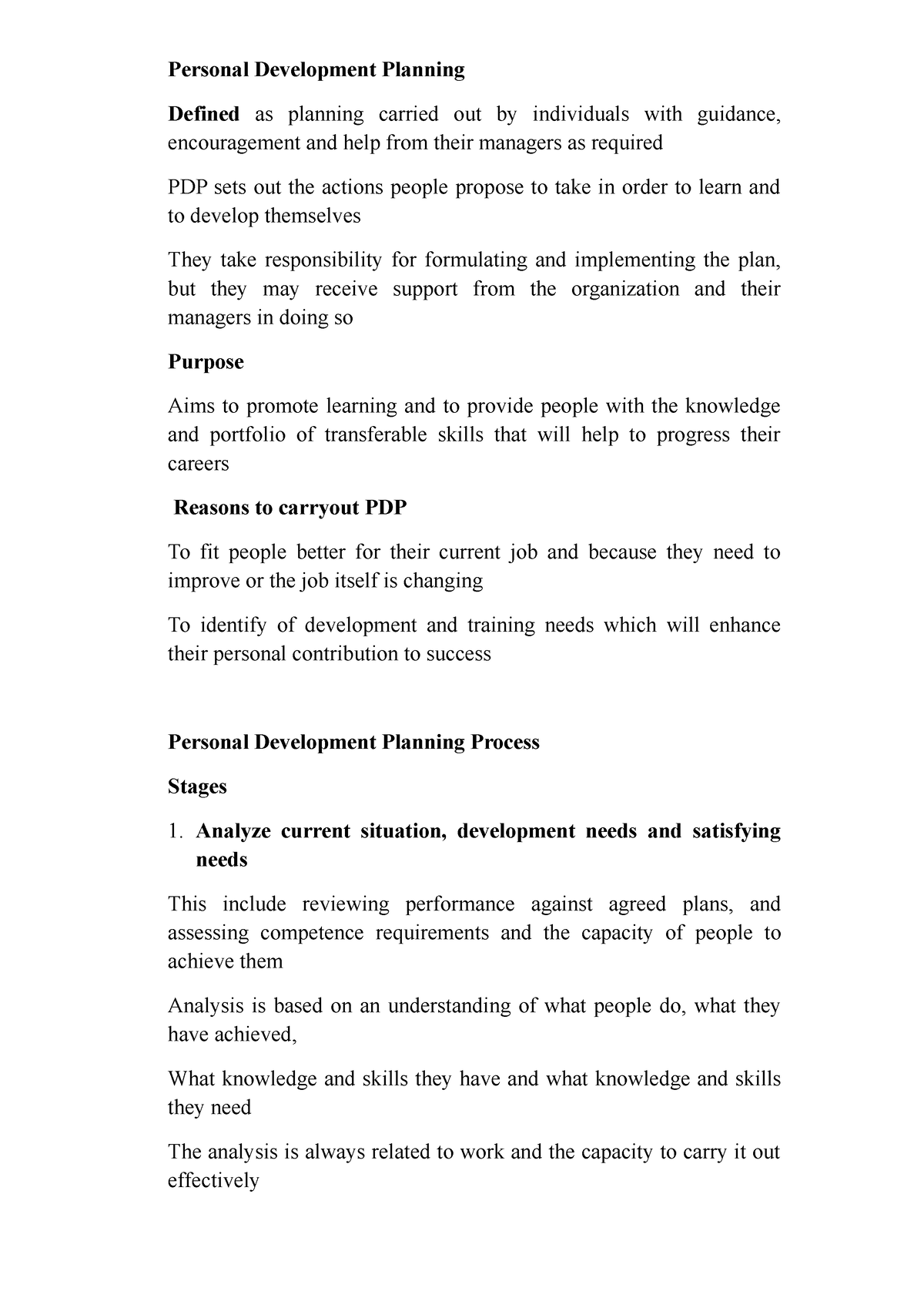 Personal Development Planning Personal Development Planning Defined As Planning Carried Out By