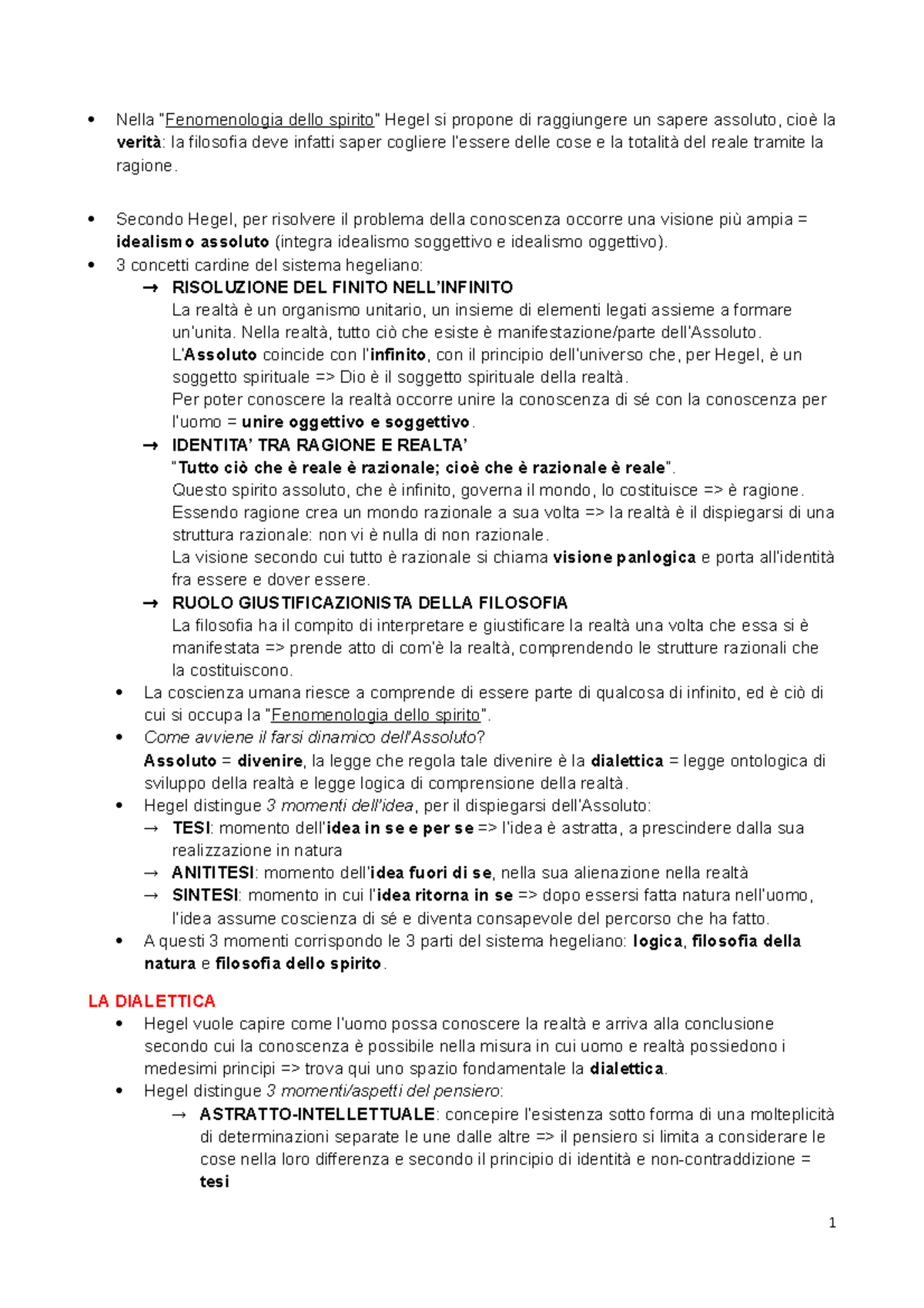 Hegel Secondo Hegel, per risolvere il problema della conoscenza