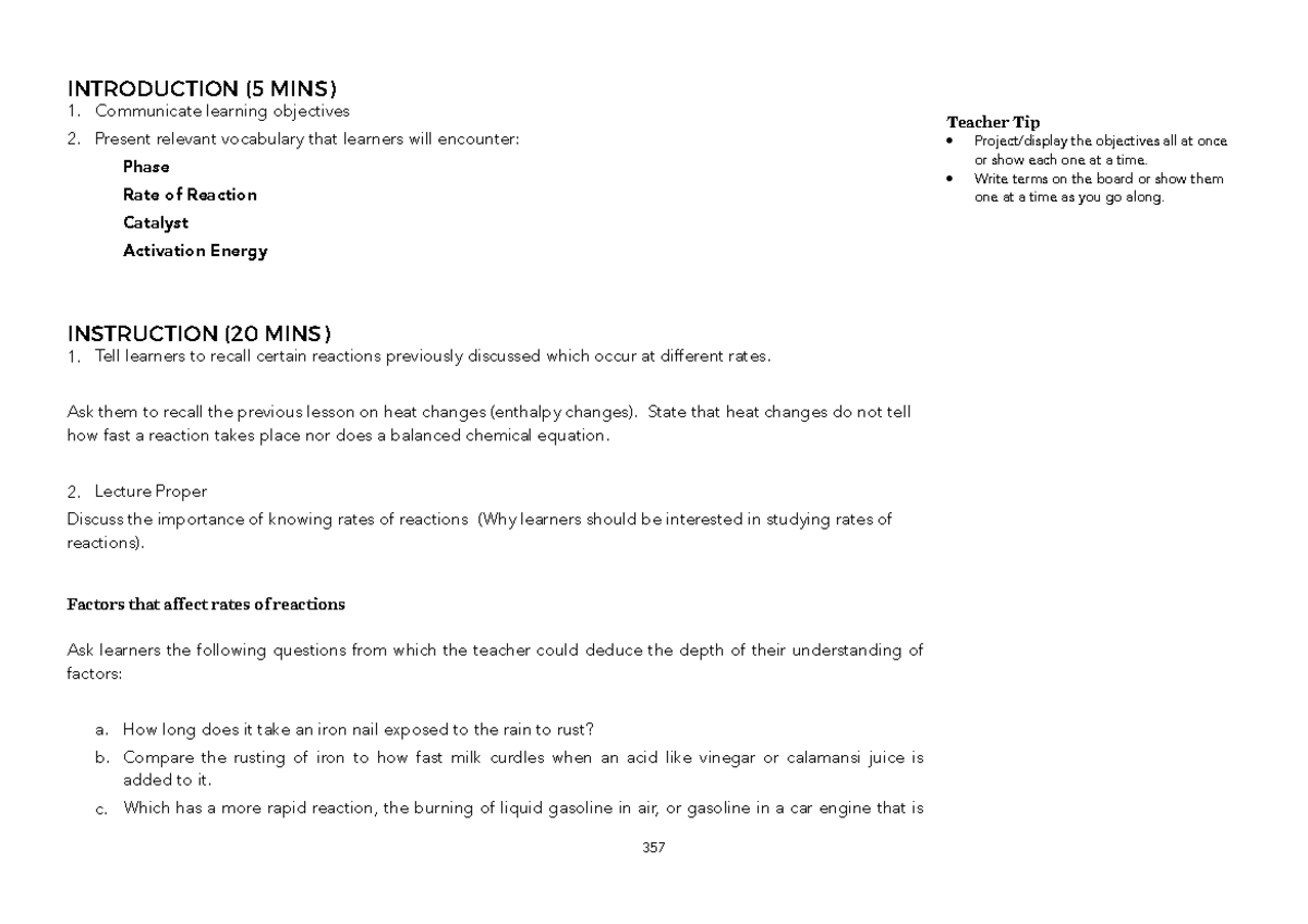 General Chemistry 2 (33) - INTRODUCTION (5 MINS) Communicate learning ...