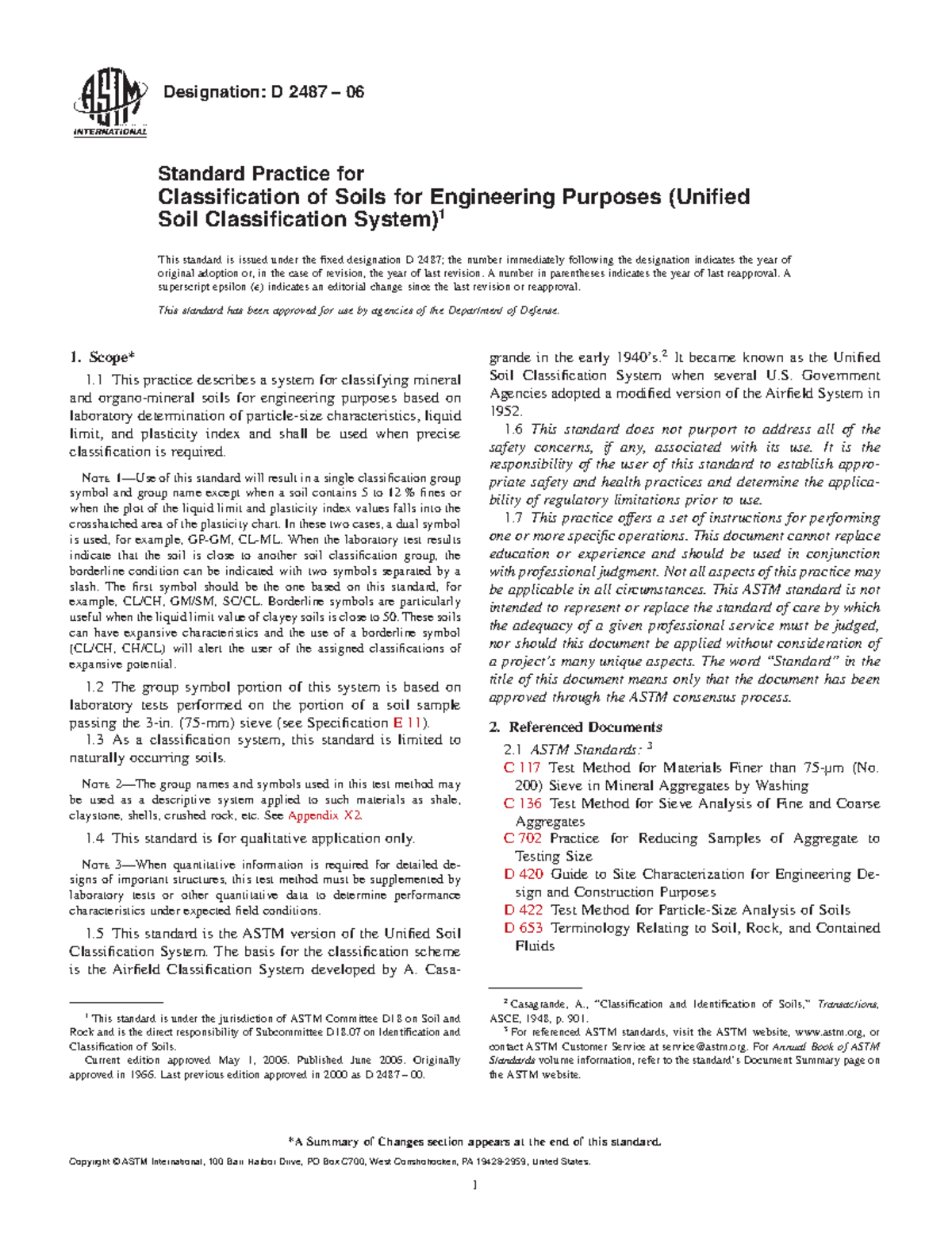 Astm d-2487 classification of soils for engineering purposes unified ...