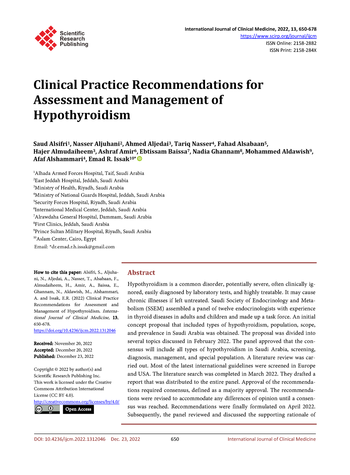 Clinical Practice Recommendations For Assessment And Management Of ...