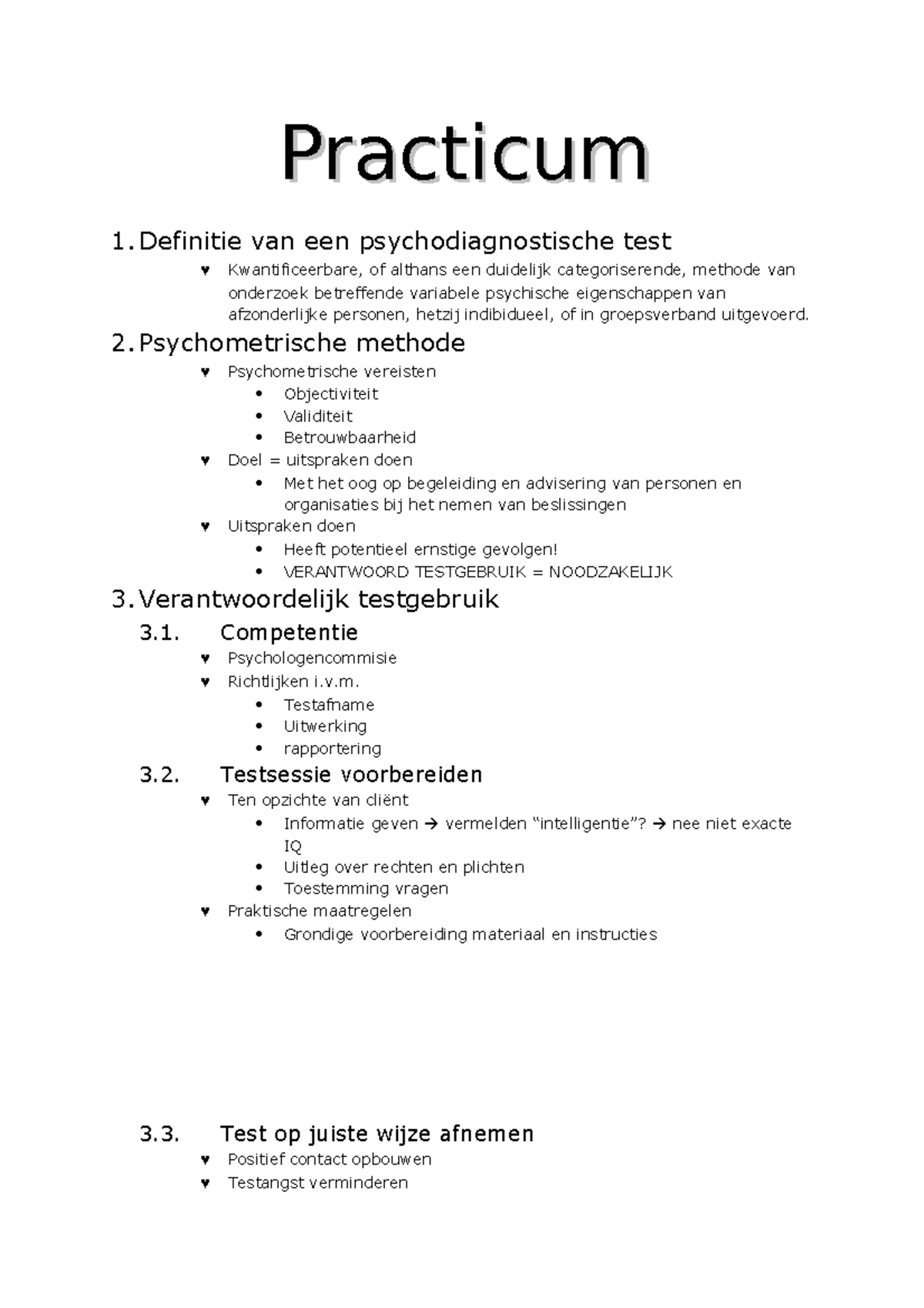 Practicum - Samenvatting Voor Schriftelijk Examen (niet Compleet ...