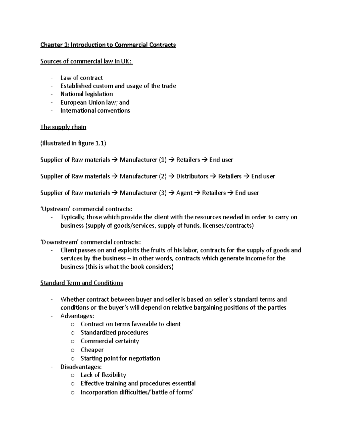 Commercial Law and Practice Workshop 1 notes - Chapter 1: Introduction ...