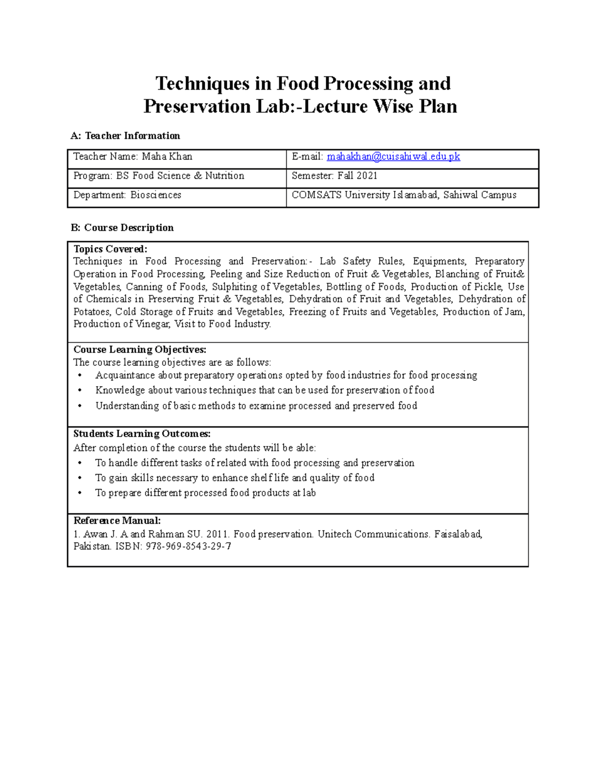 LWP Techniques in food Lab Techniques in Food Processing and