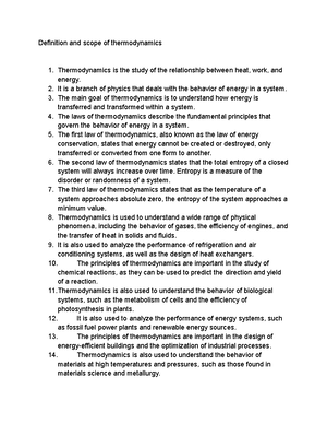 Definition And Scope Of Thermodynamics - Definition And Scope Of ...