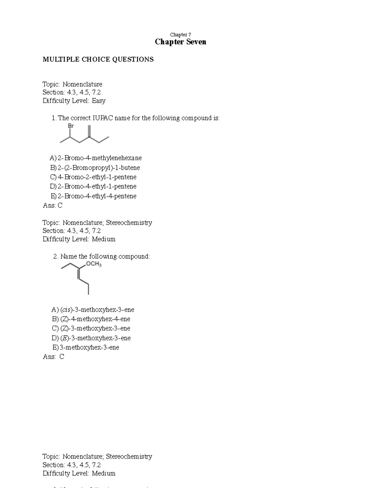 Chapter 7 TEST BANK - Chapter 7 Chapter Seven MULTIPLE CHOICE QUESTIONS ...